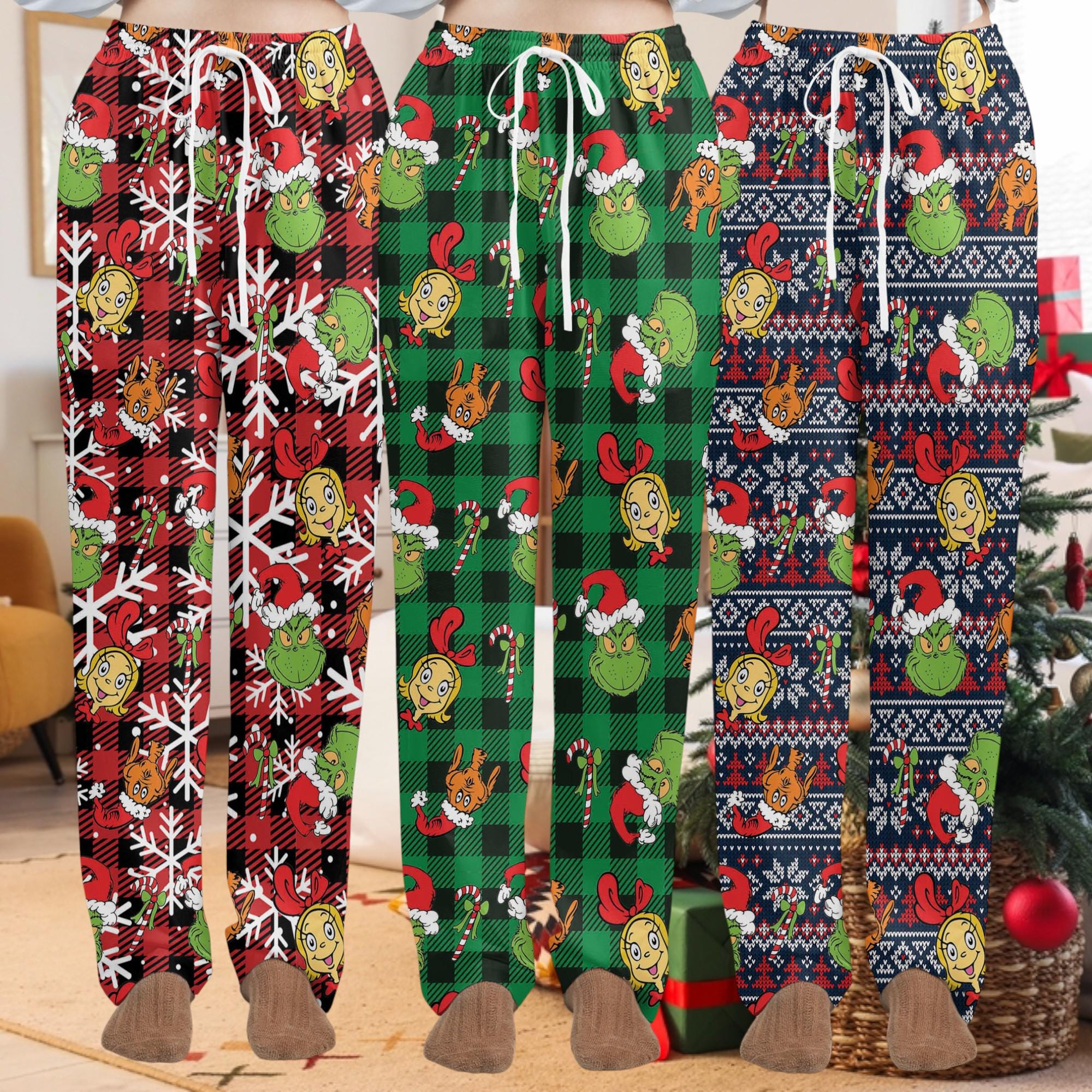 Funny Character Christmas Pajama Pants for Adults and Kids, Holiday Matching Pajamas, Xmas Season Sleepwear, Christmas Gift