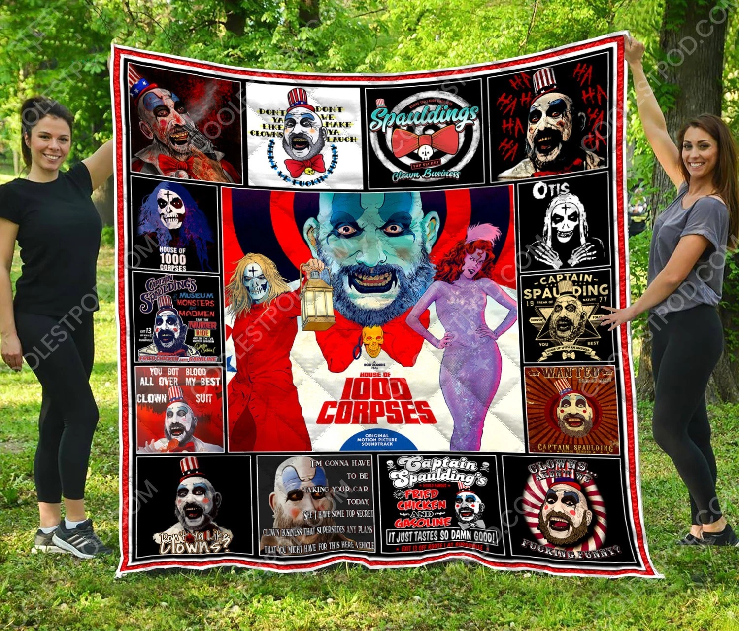 Captain Spaulding Quilts, Horror Movie Quilts Blanket Movie Lover Gifts