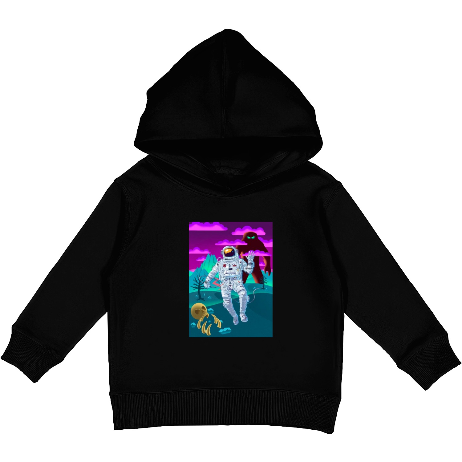 Astronaut in a fantasy world full of demons Kids Pullover Hoodies