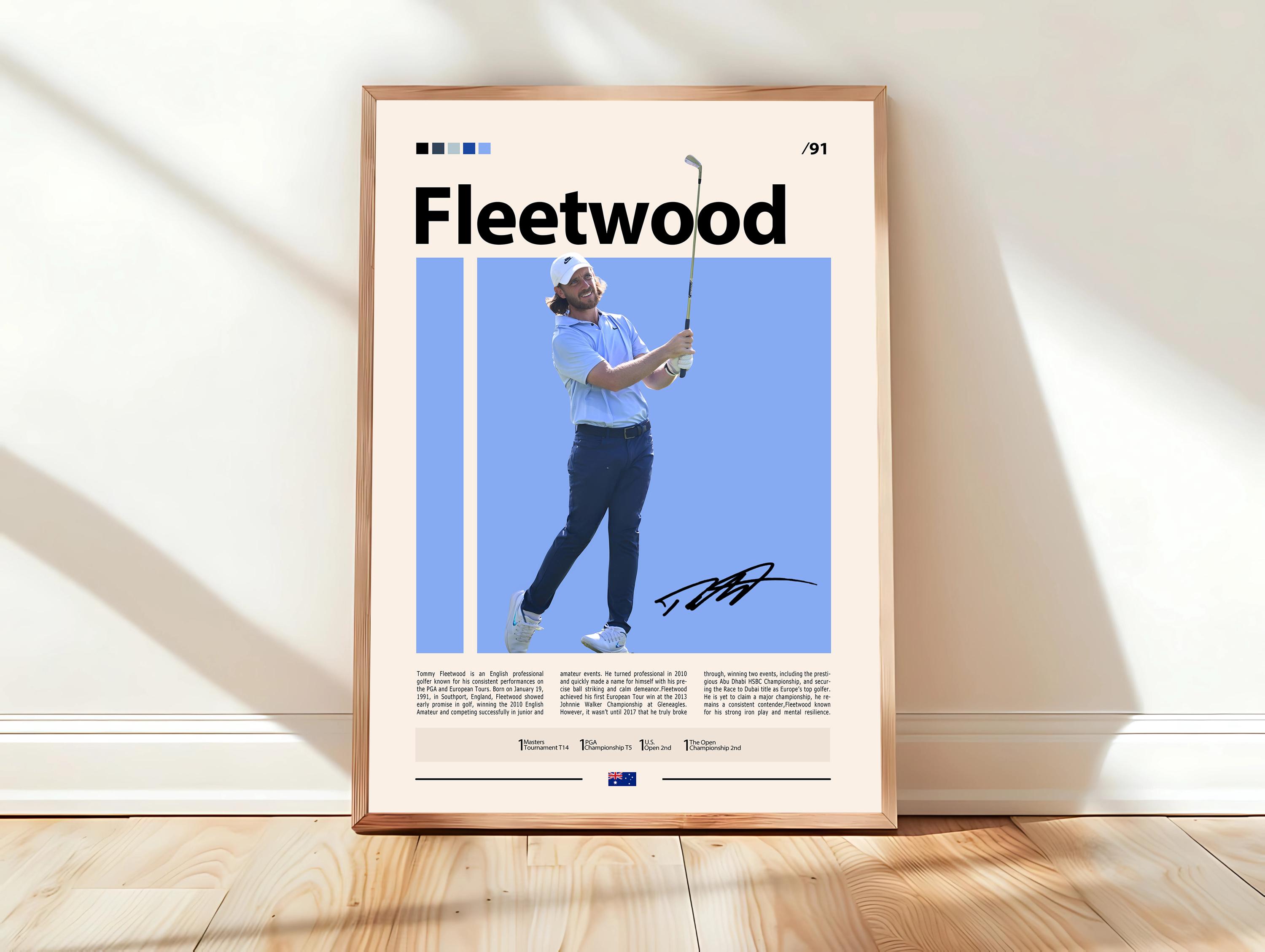 Tommy Fleetwood Poster, Golf Poster, Motivational Poster, Sports Poster, Modern Sports Art, Golf Gifts, Mid Century Modern, Golf Wall Arts