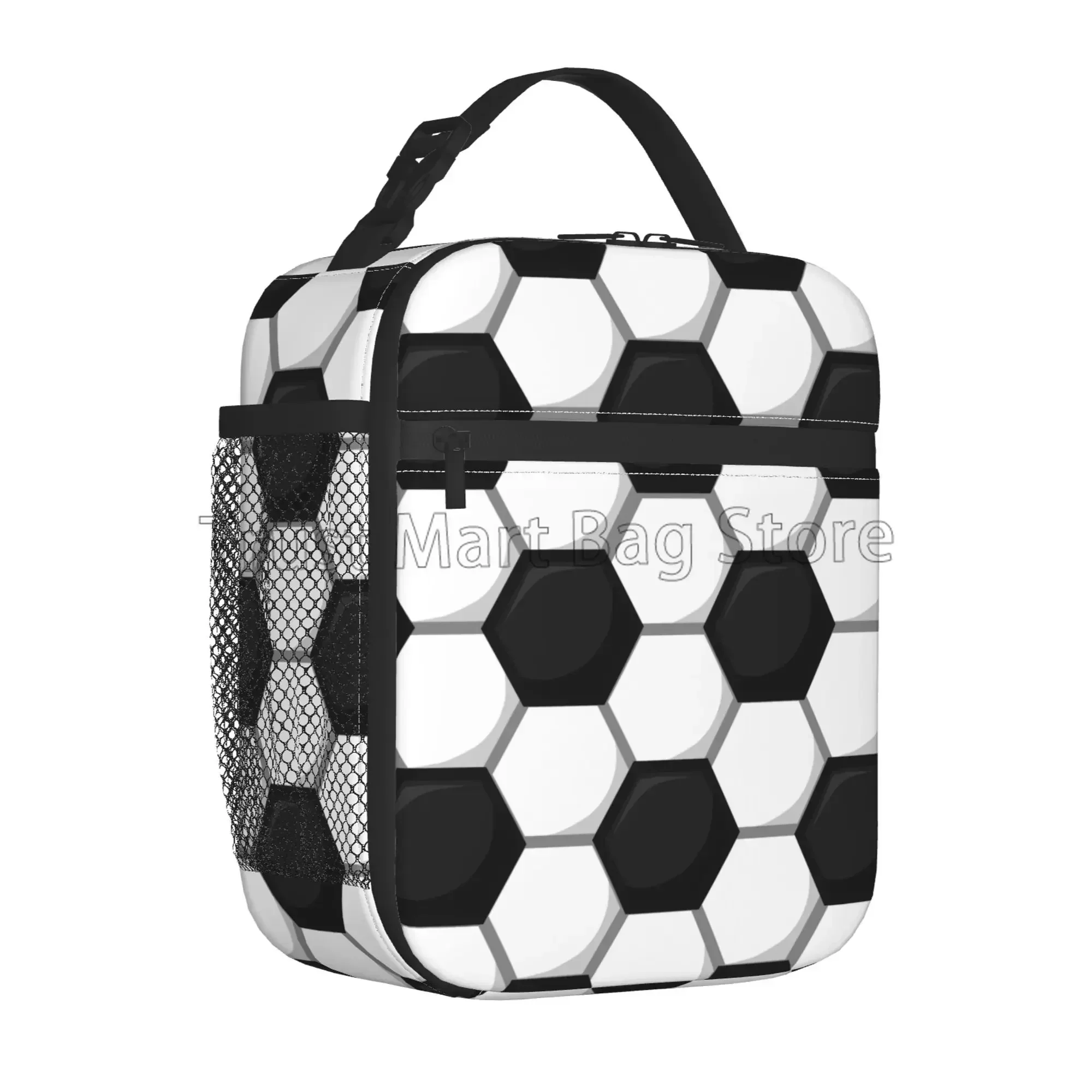 Soccer Insulated Lunch Bag, Lunch Box for Kids and Adults