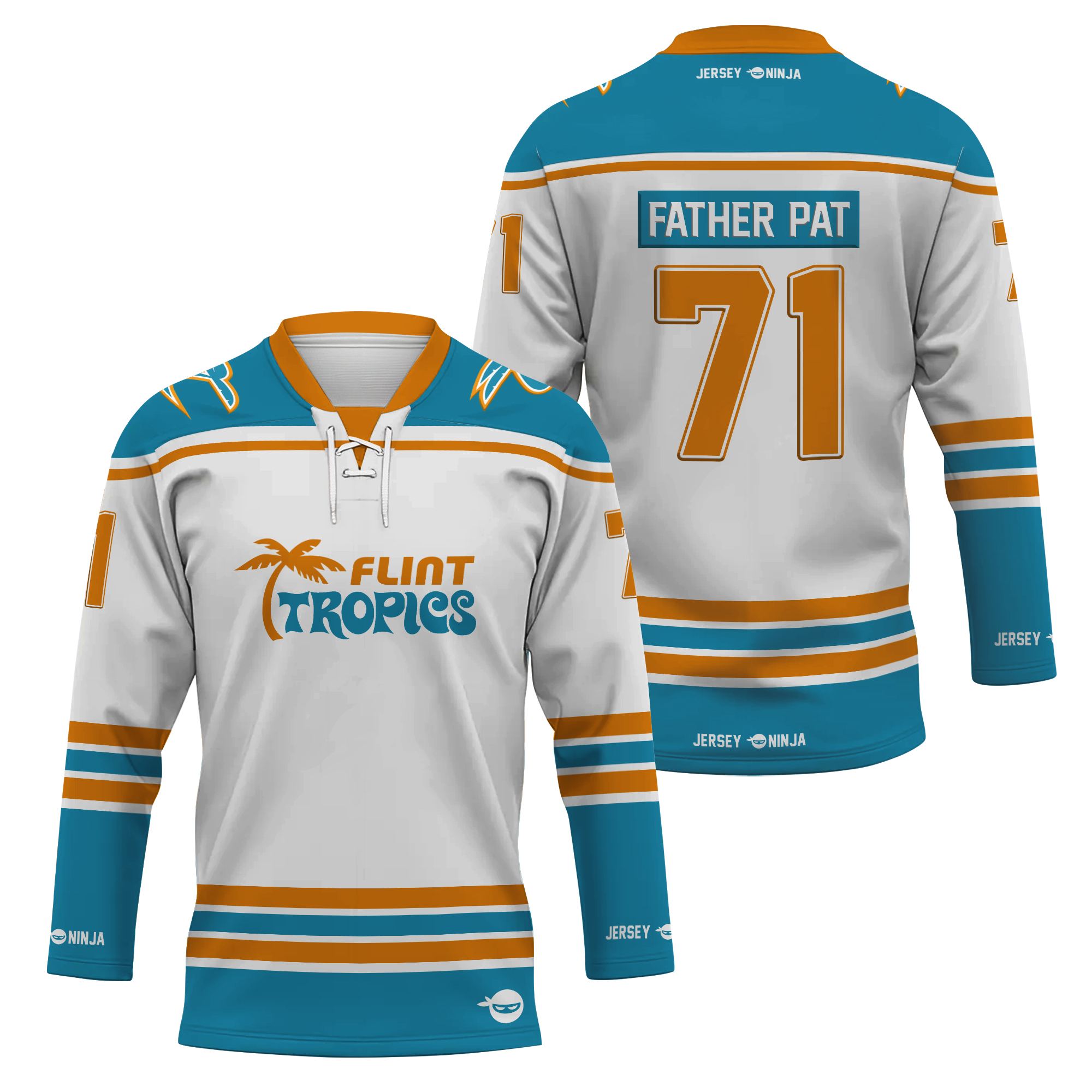 Flint Tropics Jackie Moon White Hockey Jersey