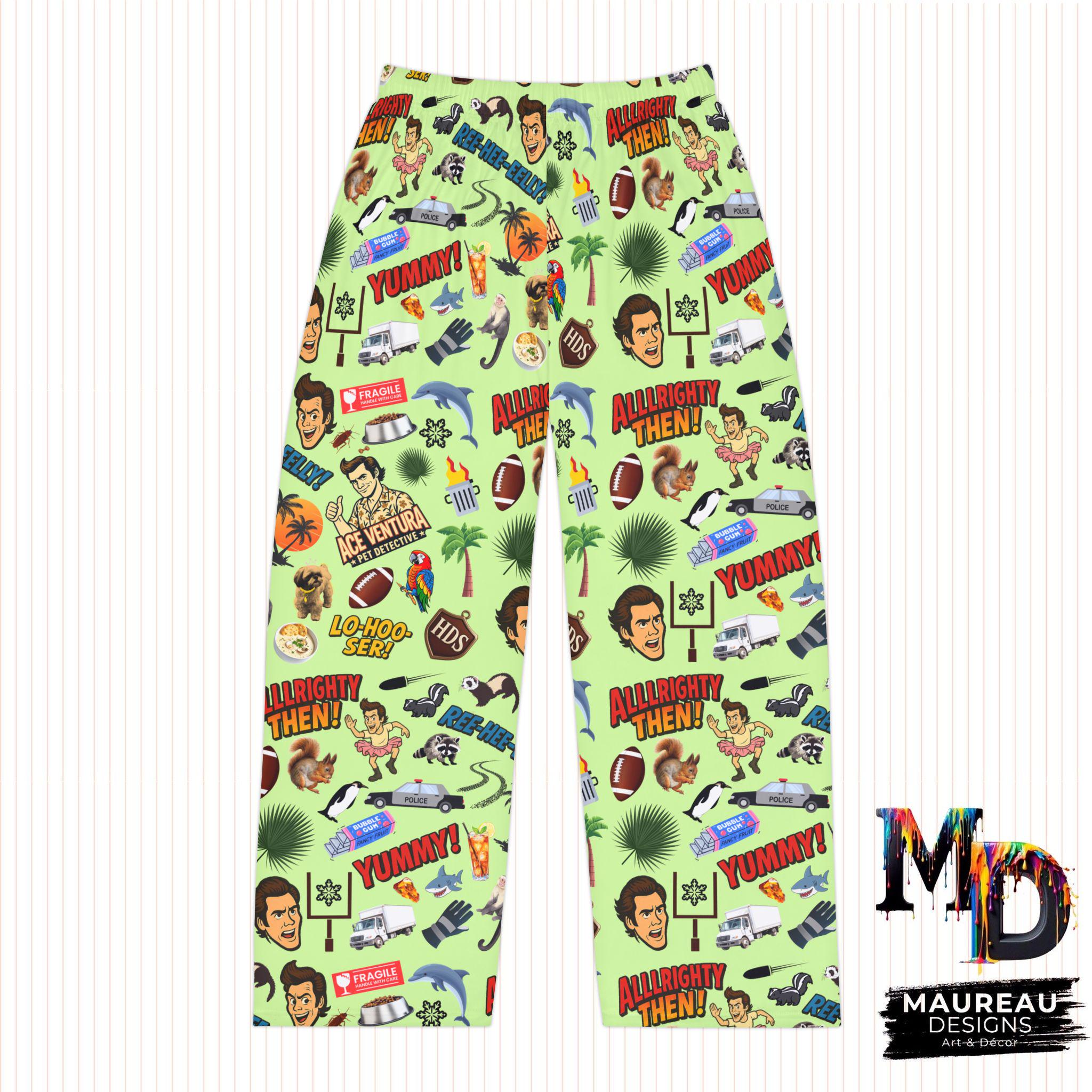 Ace Ventura Inspired Collage Women's Pajama Pants, Pajamas, Gift for Him, Pajama Bottoms