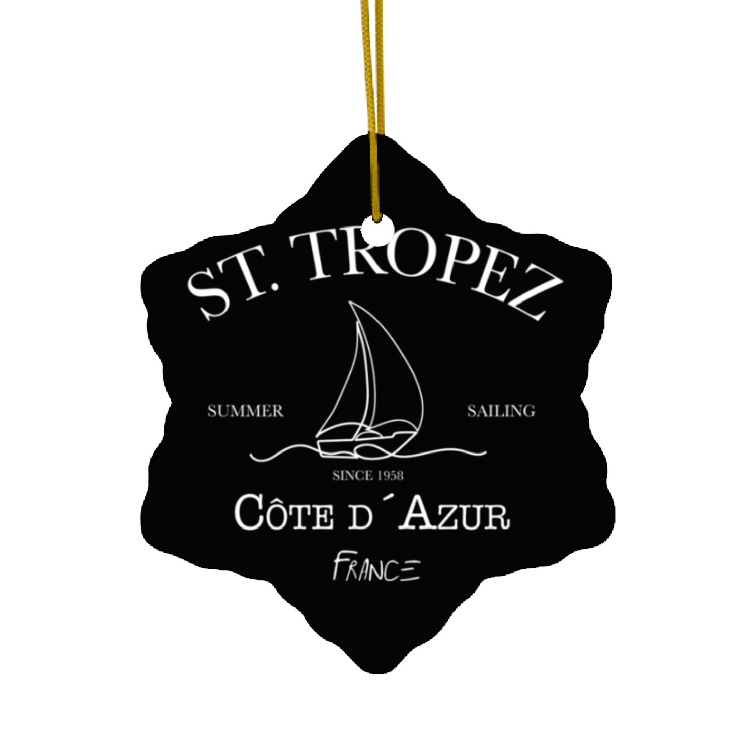 St Tropez Summer Sailing Ceramic Ornaments