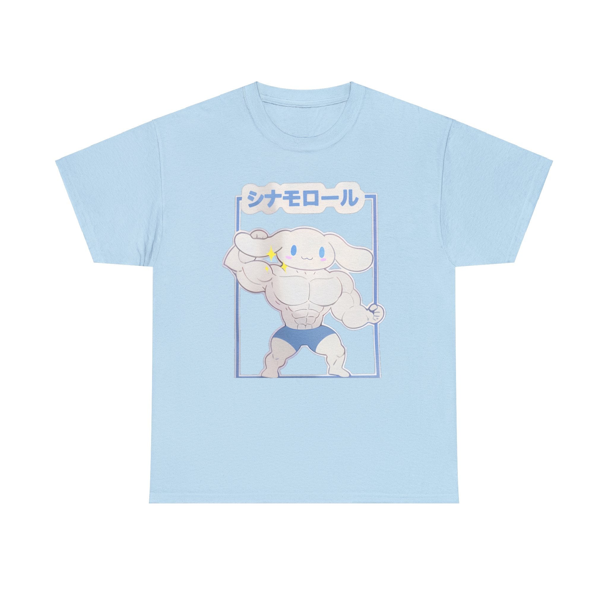 Cinnamoroll Muscular Sanrio Meme Unisex Heavy Cotton Tee