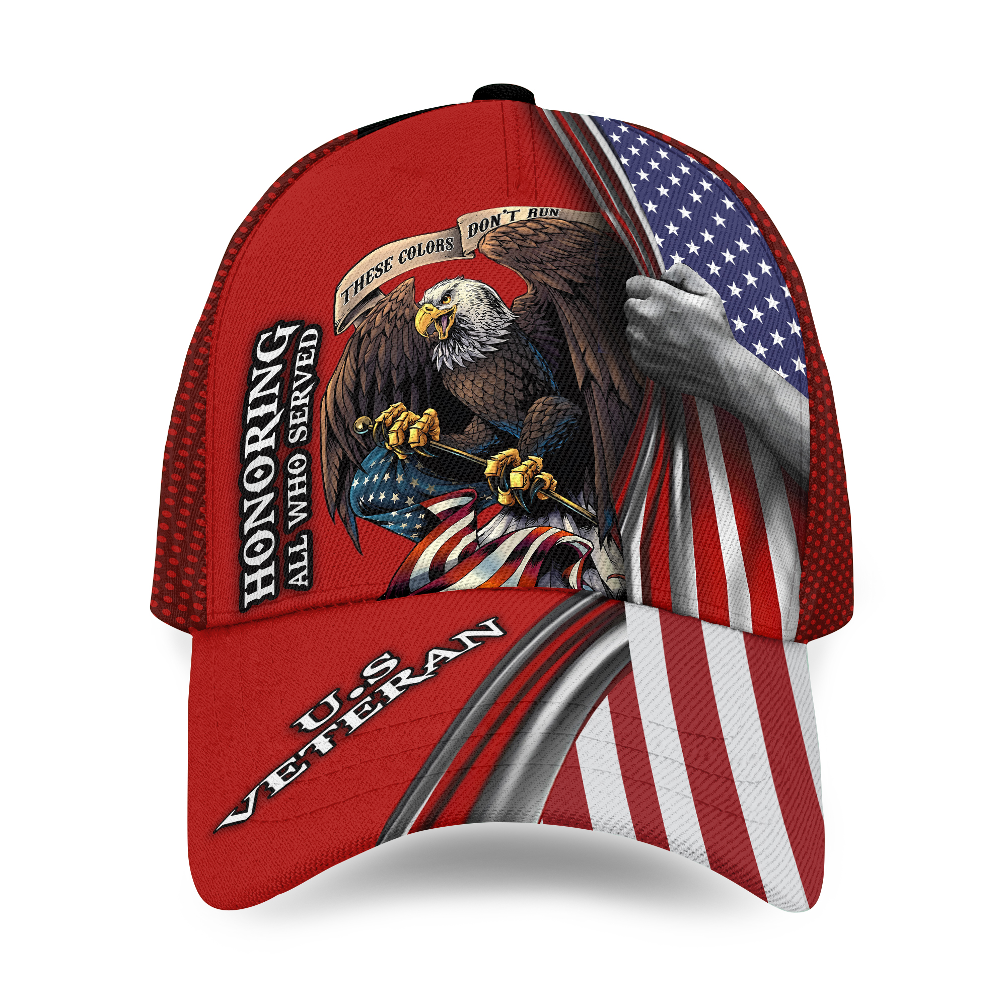 Honoring All Who Served Veteran Cap, Proud Veteran Hat, Adjustable Baseball Eagle Flag Cap
