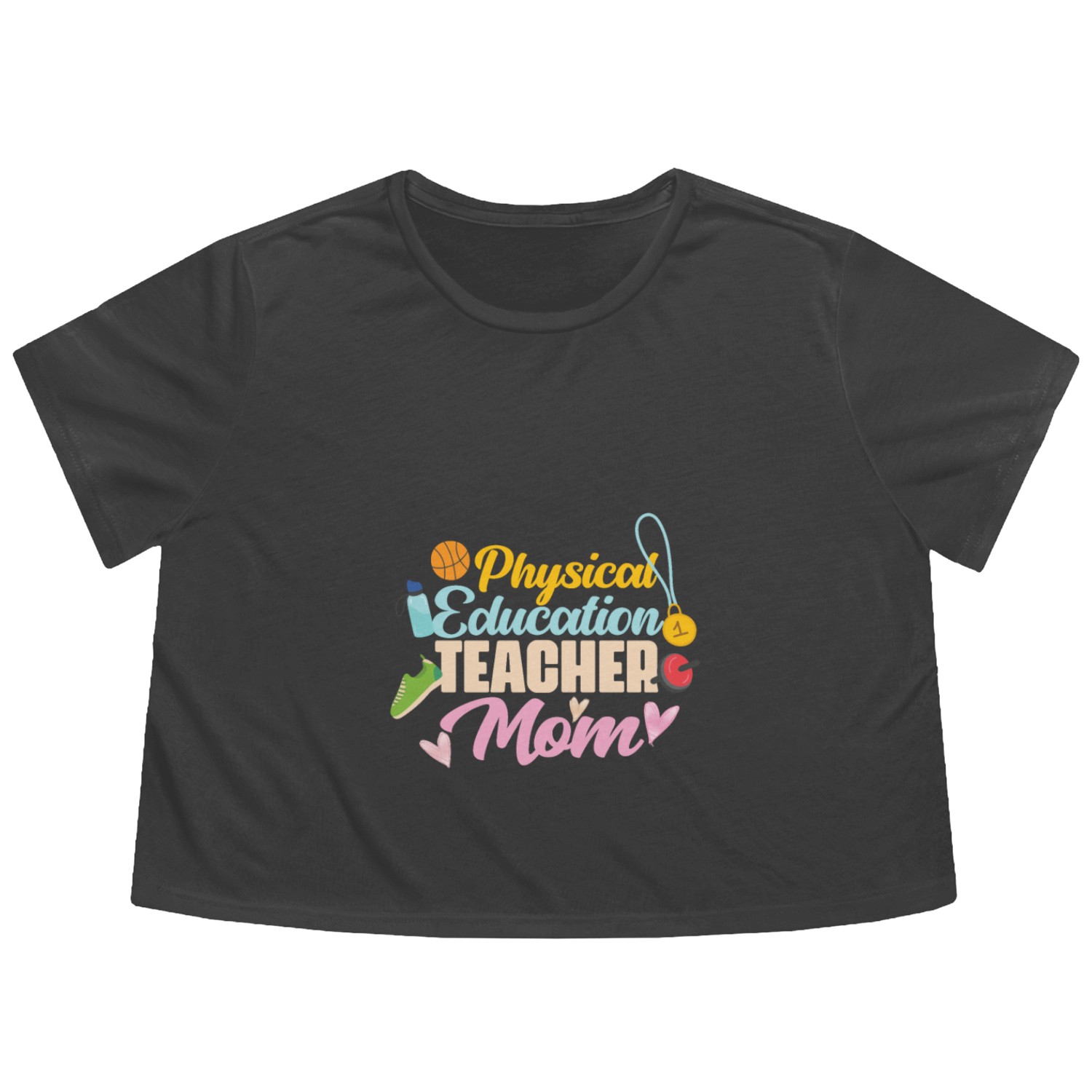 Physical Education Teacher Mom Phys Ed Flowy Cropped Tees