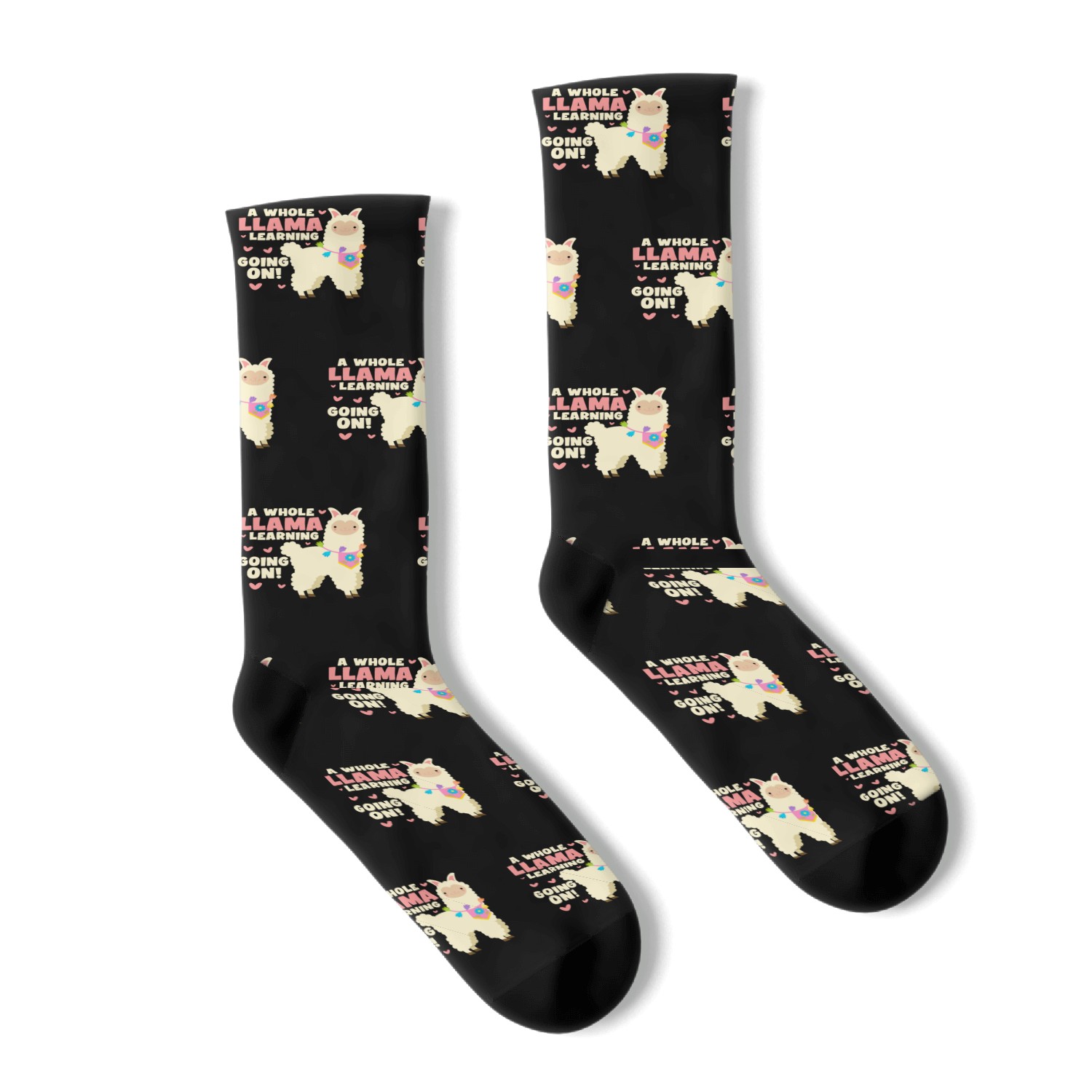 A Whole Llama Learning Going On Socks