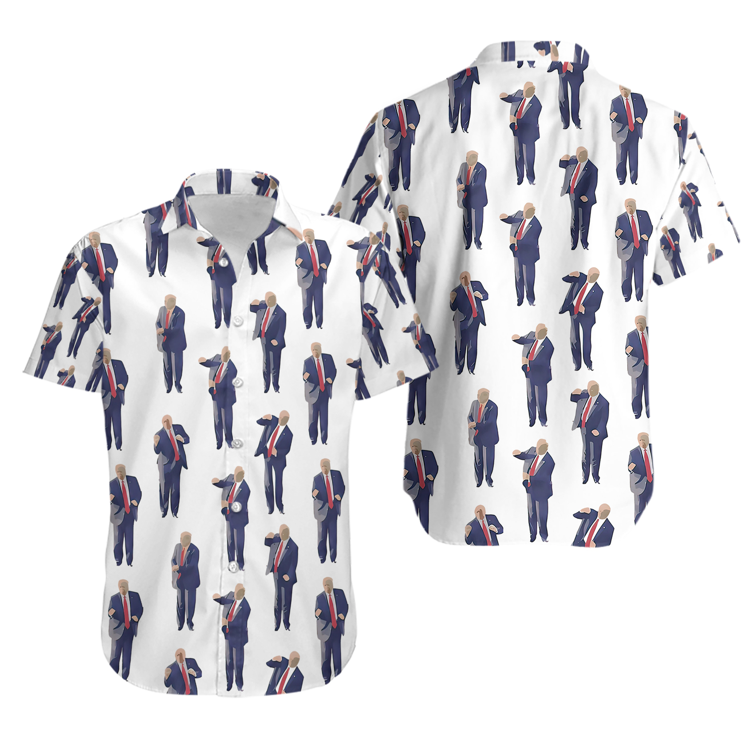 Trump Dancing Hawaiian Shirt, Trump Won Button Shirt, Christmas Git For Him