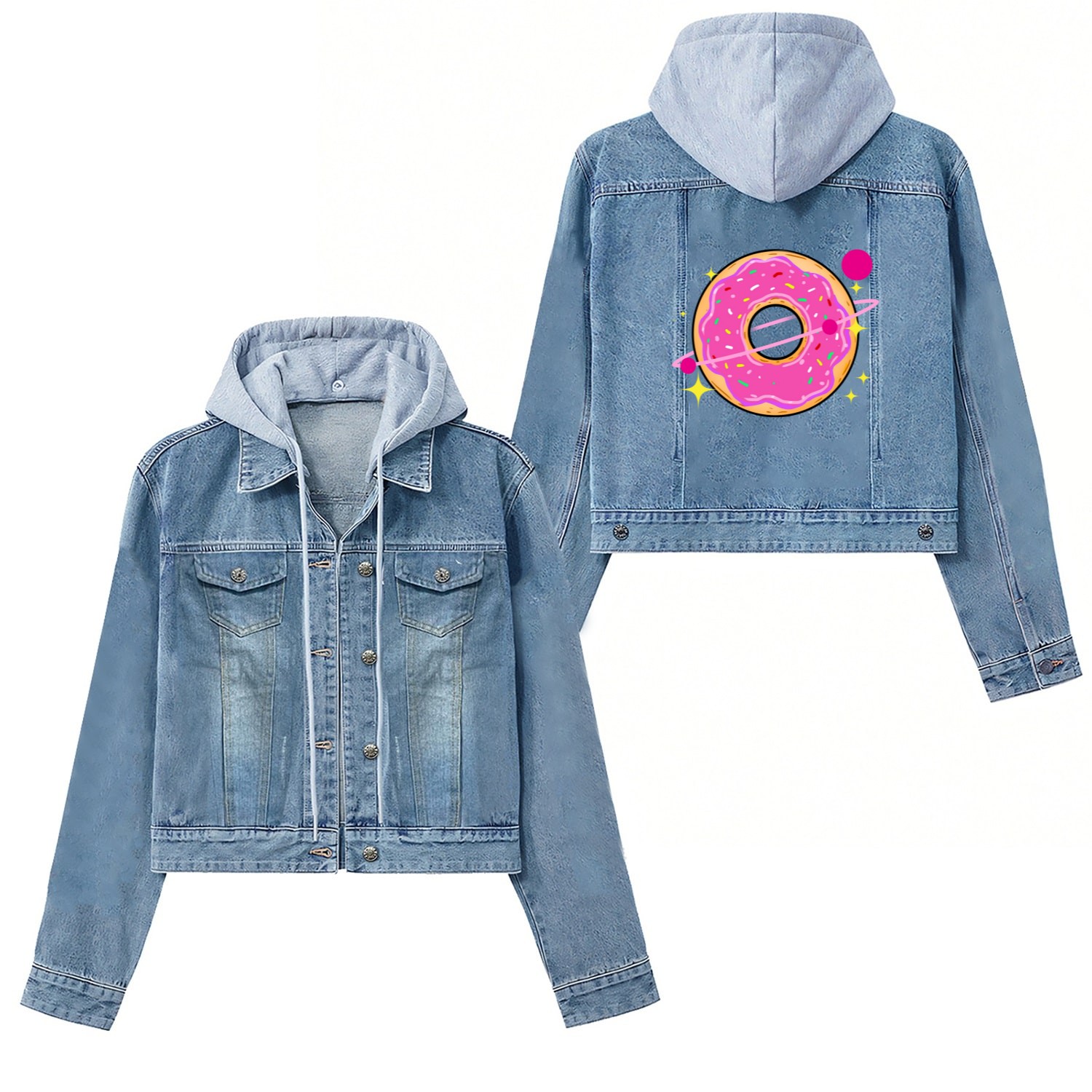 Donut Planet Donut Lover Gift Women's Denim Jackets