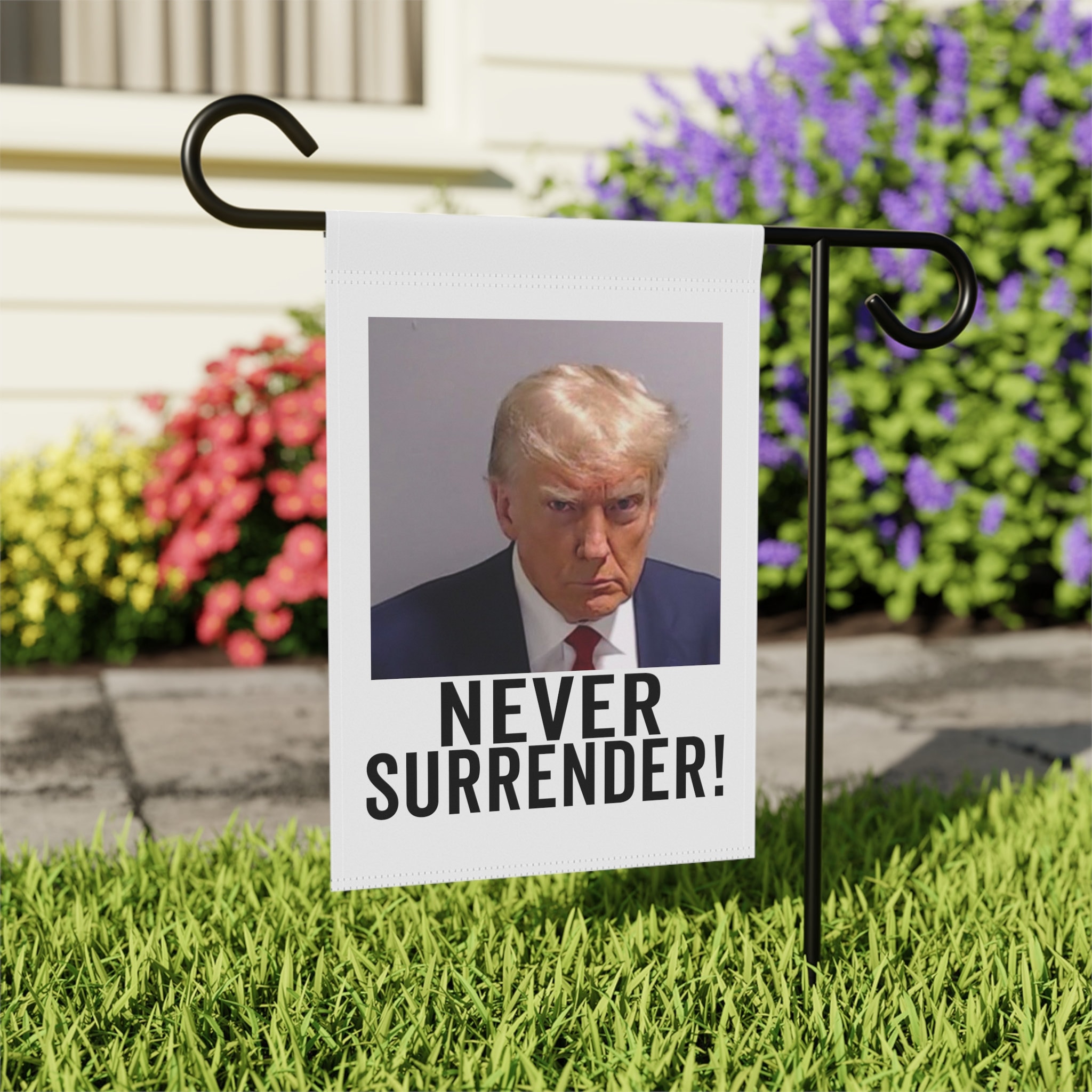 Georgia Trump Mugshot Trump Never Surrender Lawn Flag Trump Flag Trump Banner Garden