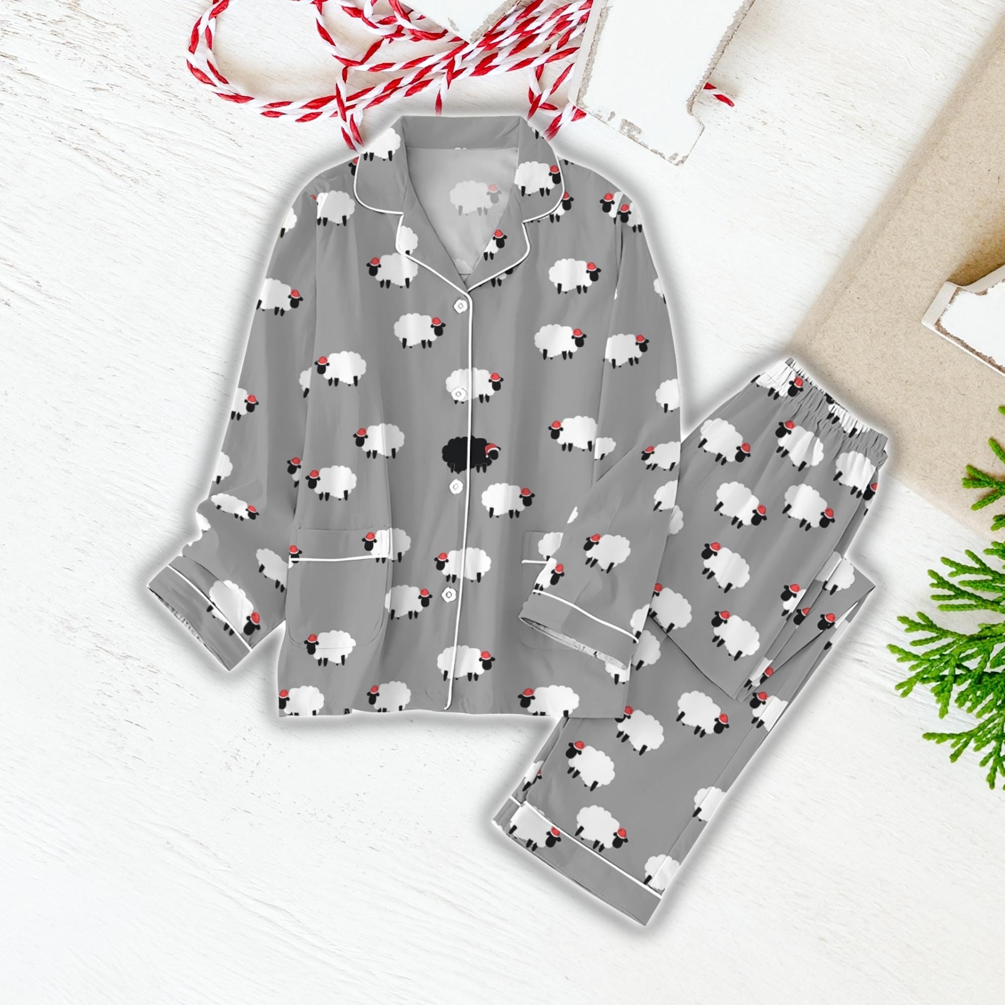 Christmas Sheep Pajamas Set, Sheep Matching Pajamas Set, Christmas Animal Holiday Pajamas, Sheep Love Family Pajamas, Sheep Kid Pajamas