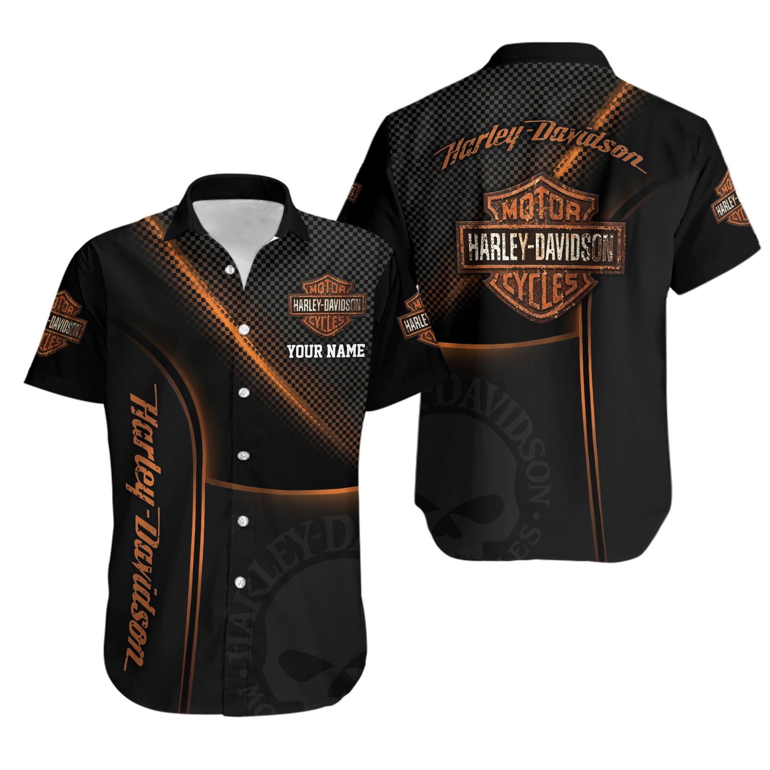 Personalized Harley Motor Racing Davidson Casual Button Down Shirt