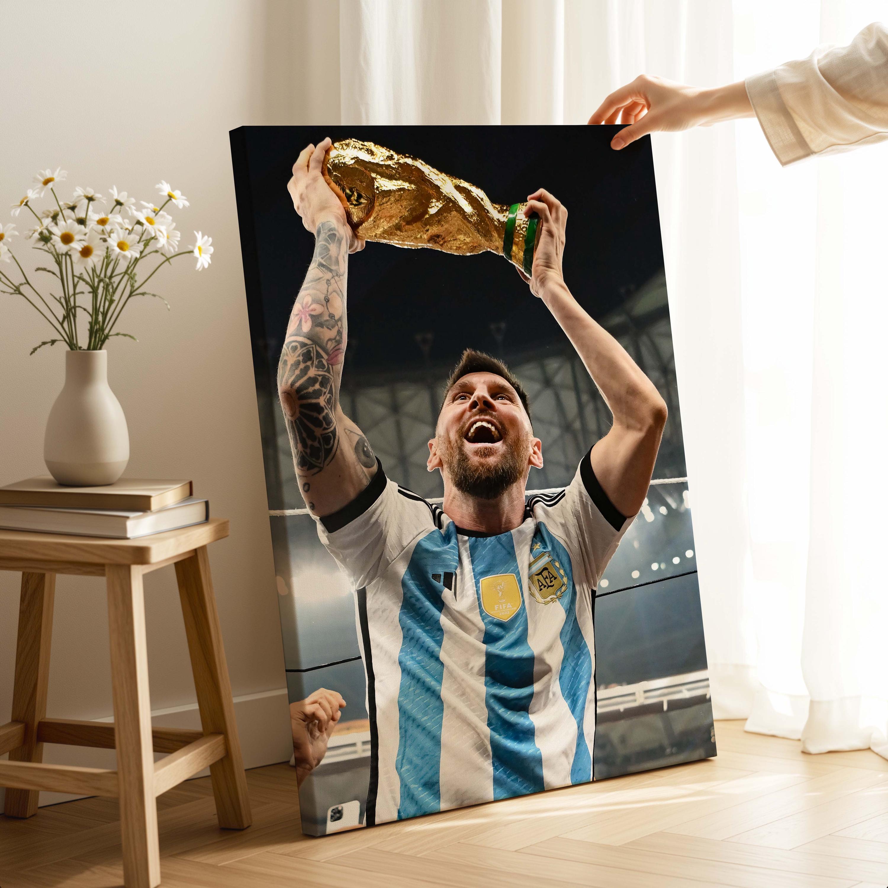 Lionel Messi World Cup Canvas Print: Football Art, Ready to Hang