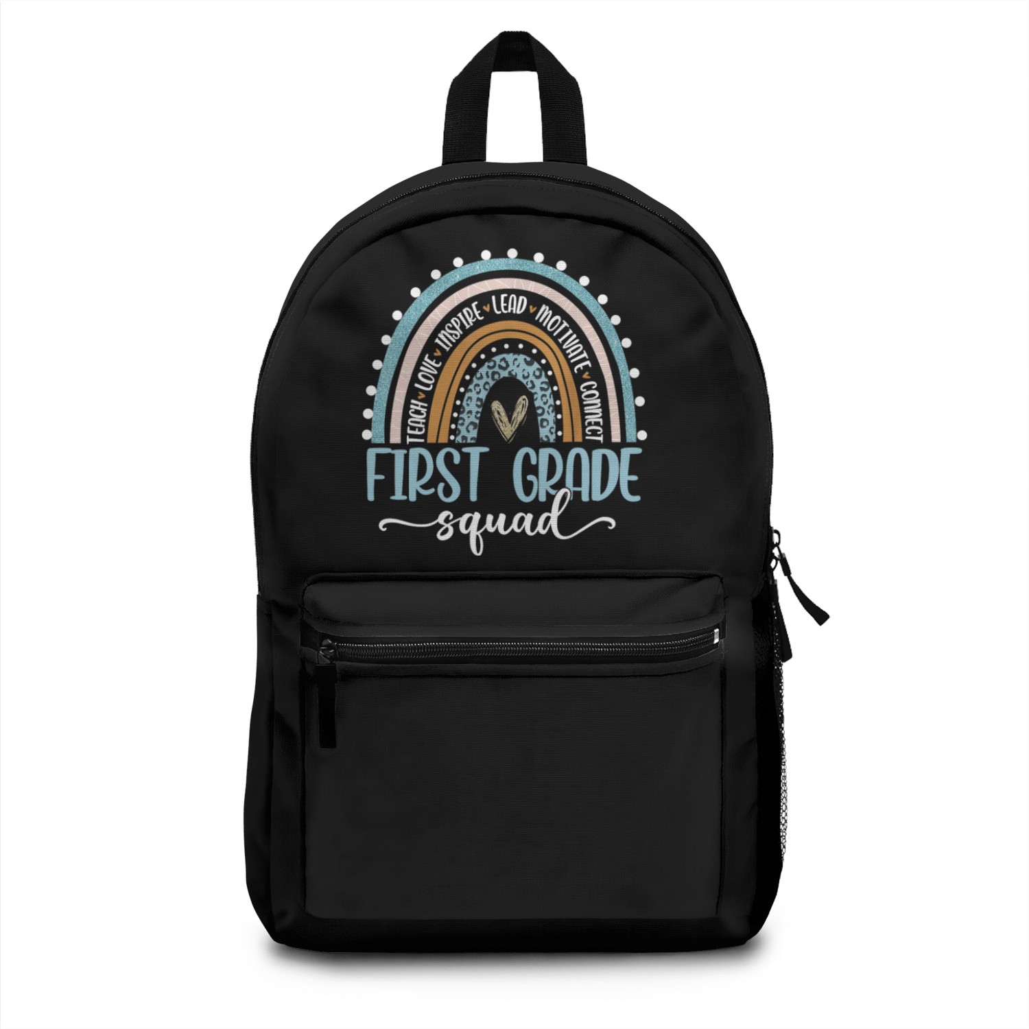 First Grade Squad Rainbow Leopard Teacher Back Backpacks