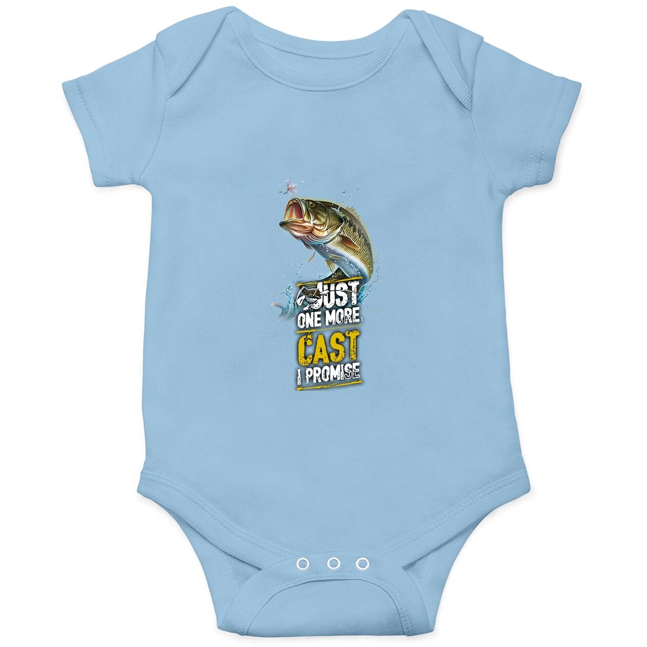 Just One More Cast I Promise Bass Fishing Fisher Baby Bodysuit