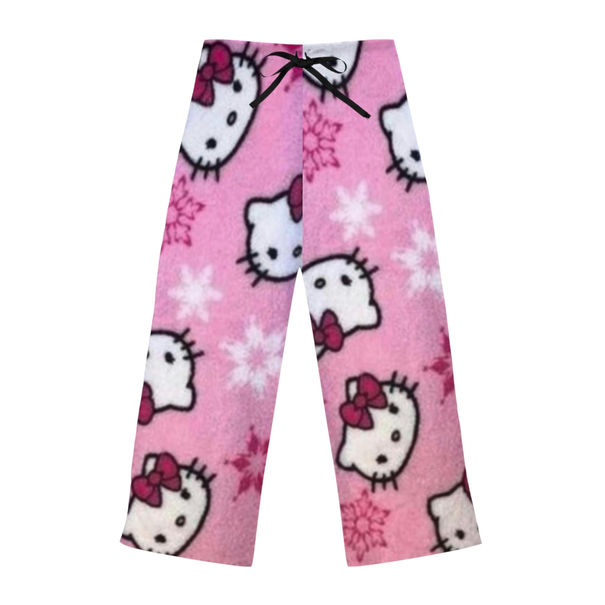Retro snowflake winter Merry Christmas Kitty Pajama Pants Lounge Cozy Holiday Anime Gift