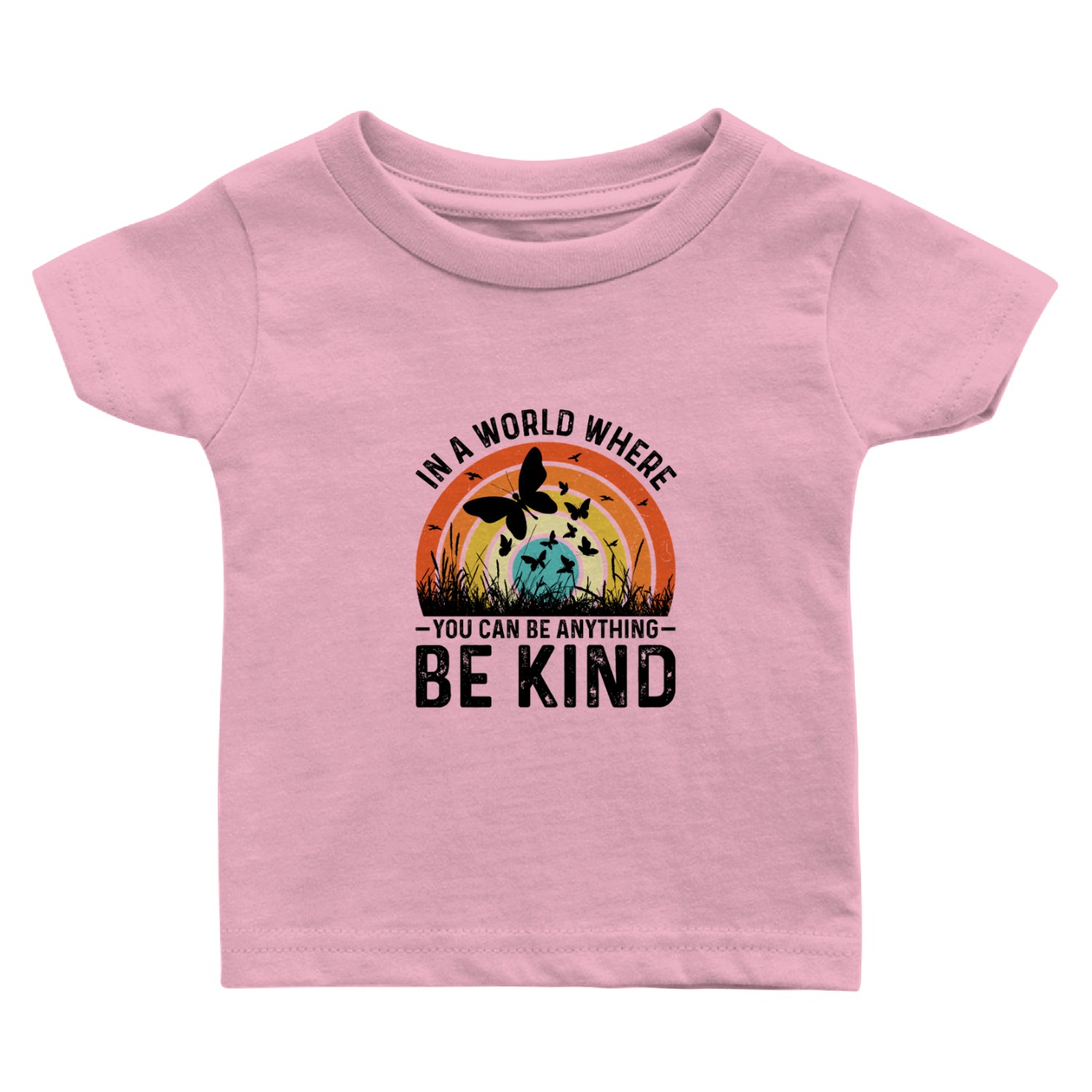Inspirational Be Kind Quote with Rainbow Baby T Shirts
