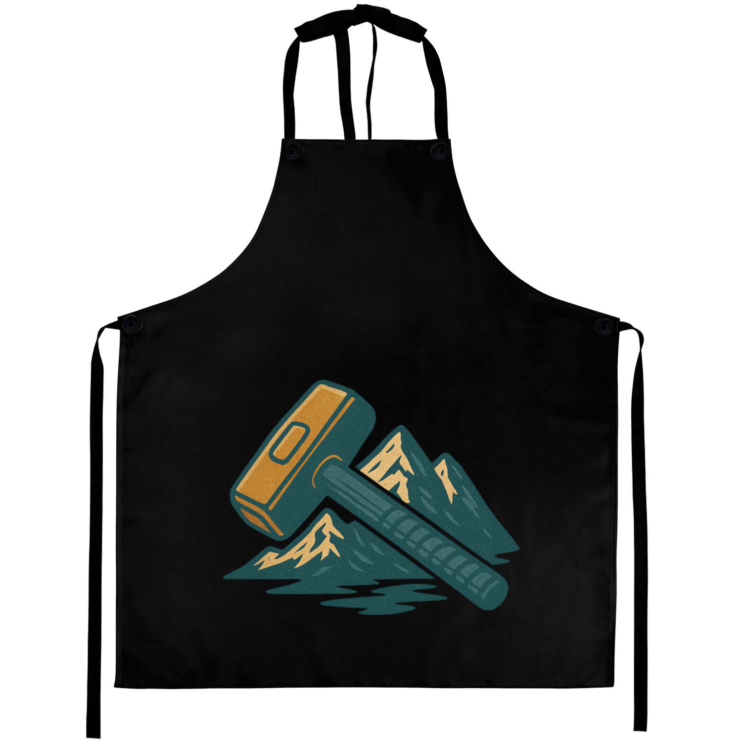 Mountain Climber Hammer Illustration Aprons
