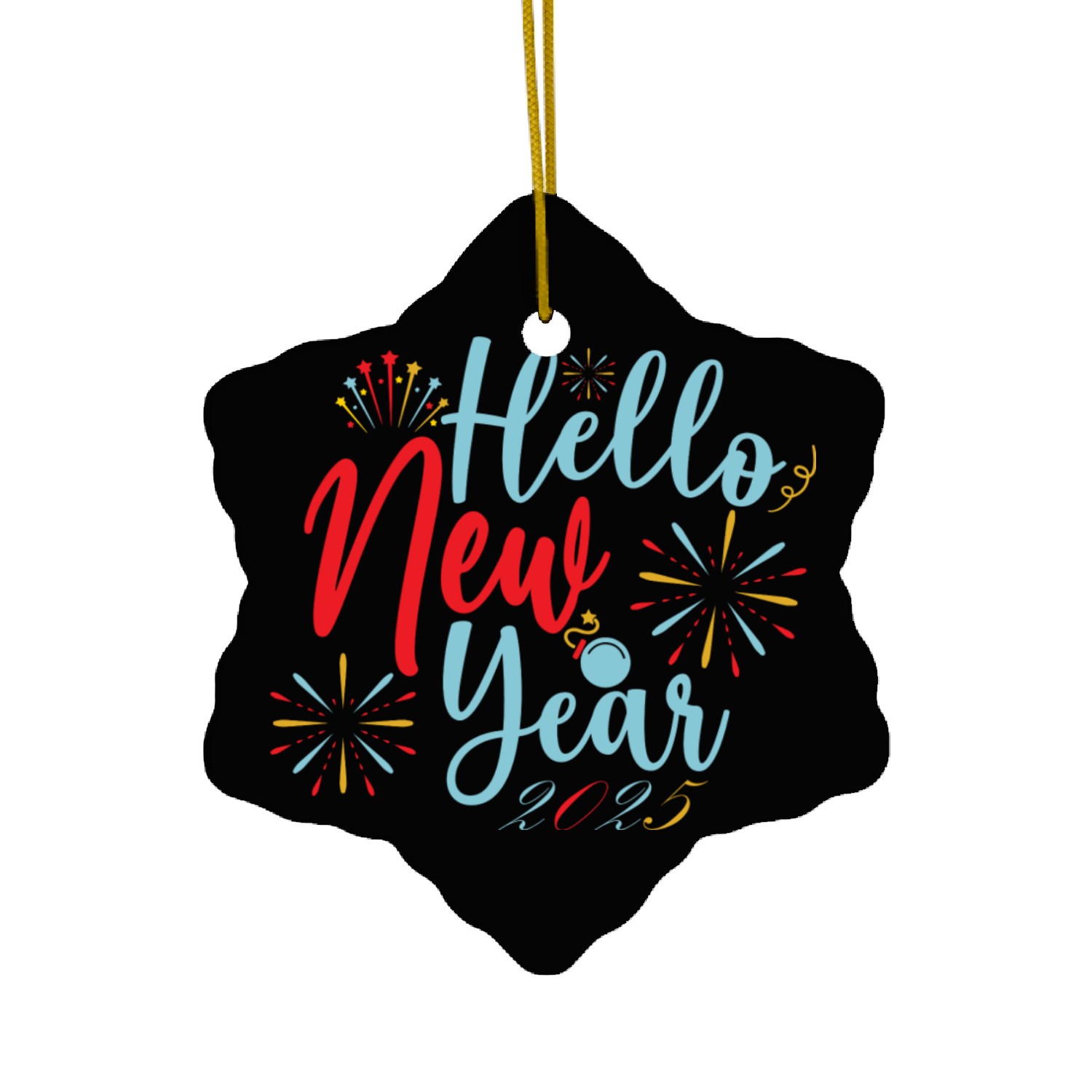 Hello New Year 2025 Ceramic Ornaments