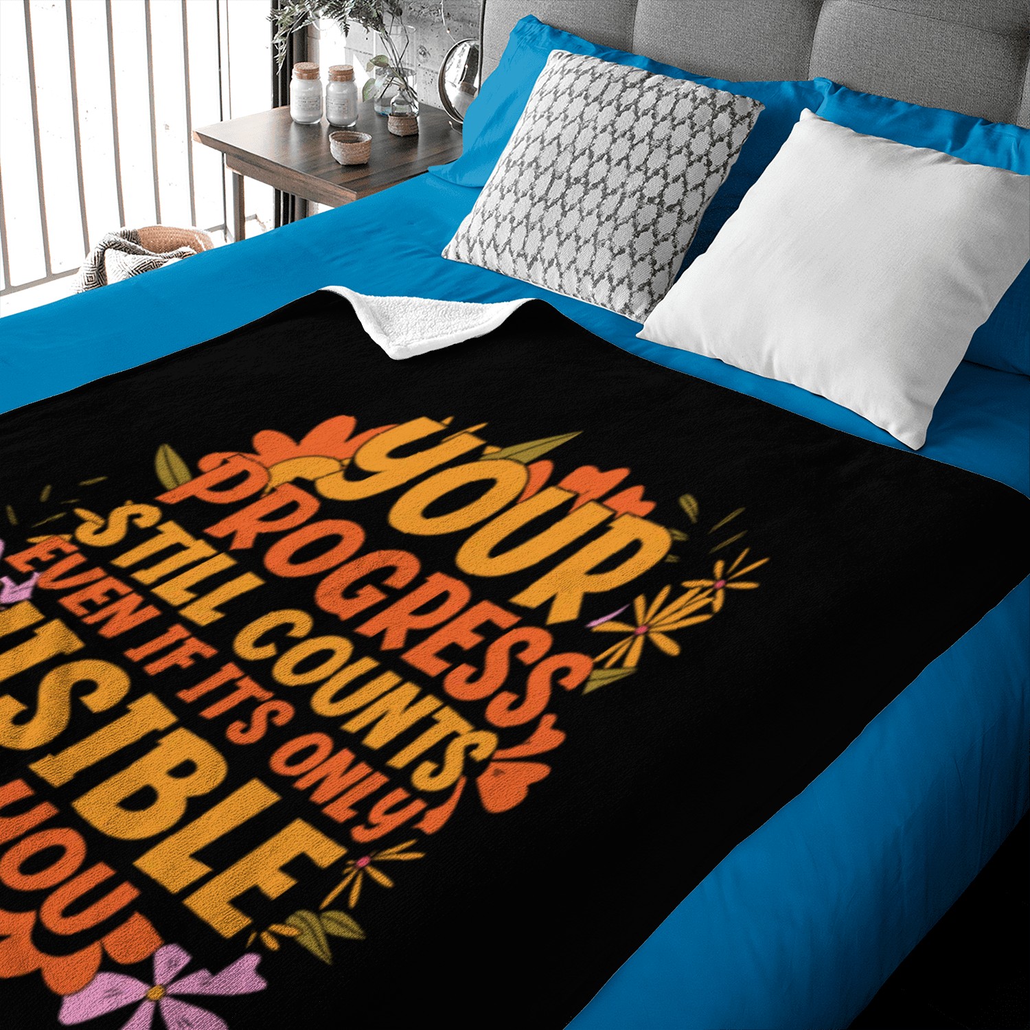 Progress Life Quotes Positive Message Wisdom Baby Blankets