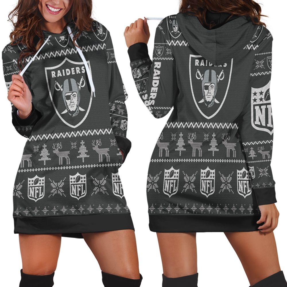 football Las Vegas Raiders Holiday Women Hoodie Dress
