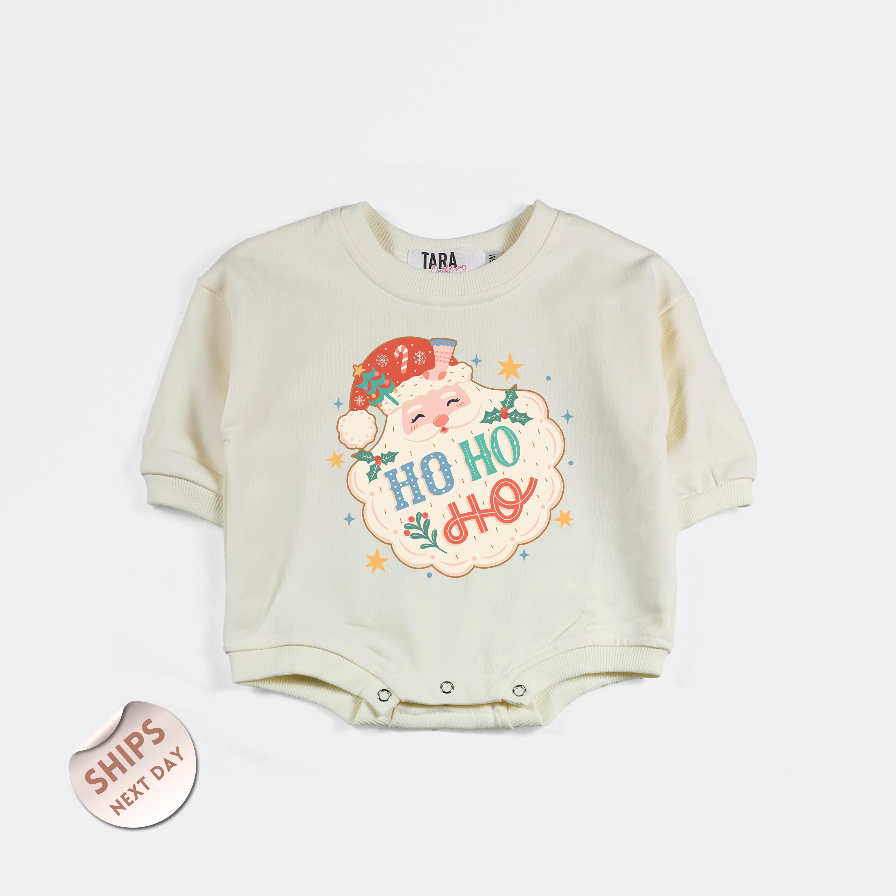 Retro Christmas Santa Baby Bodysuit, Santa Toddler Tee, Ho Ho Ho Holiday Kids Shirt, Christmas Gift, Baby Shower Gift