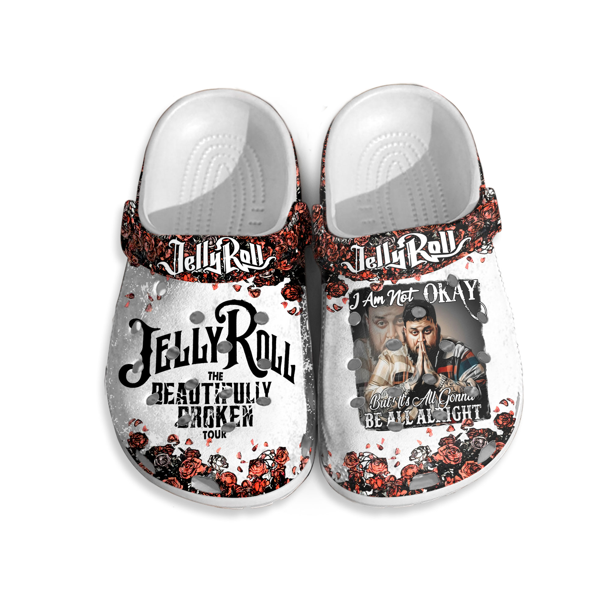 Jelly Roll Shoes, I Am Not Okay Shoes, Jelly Roll 2024 Tour Sandals, Beautiful Broken Tour Shoes, Jelly Roll Merch, Jelly Roll Fan Gift