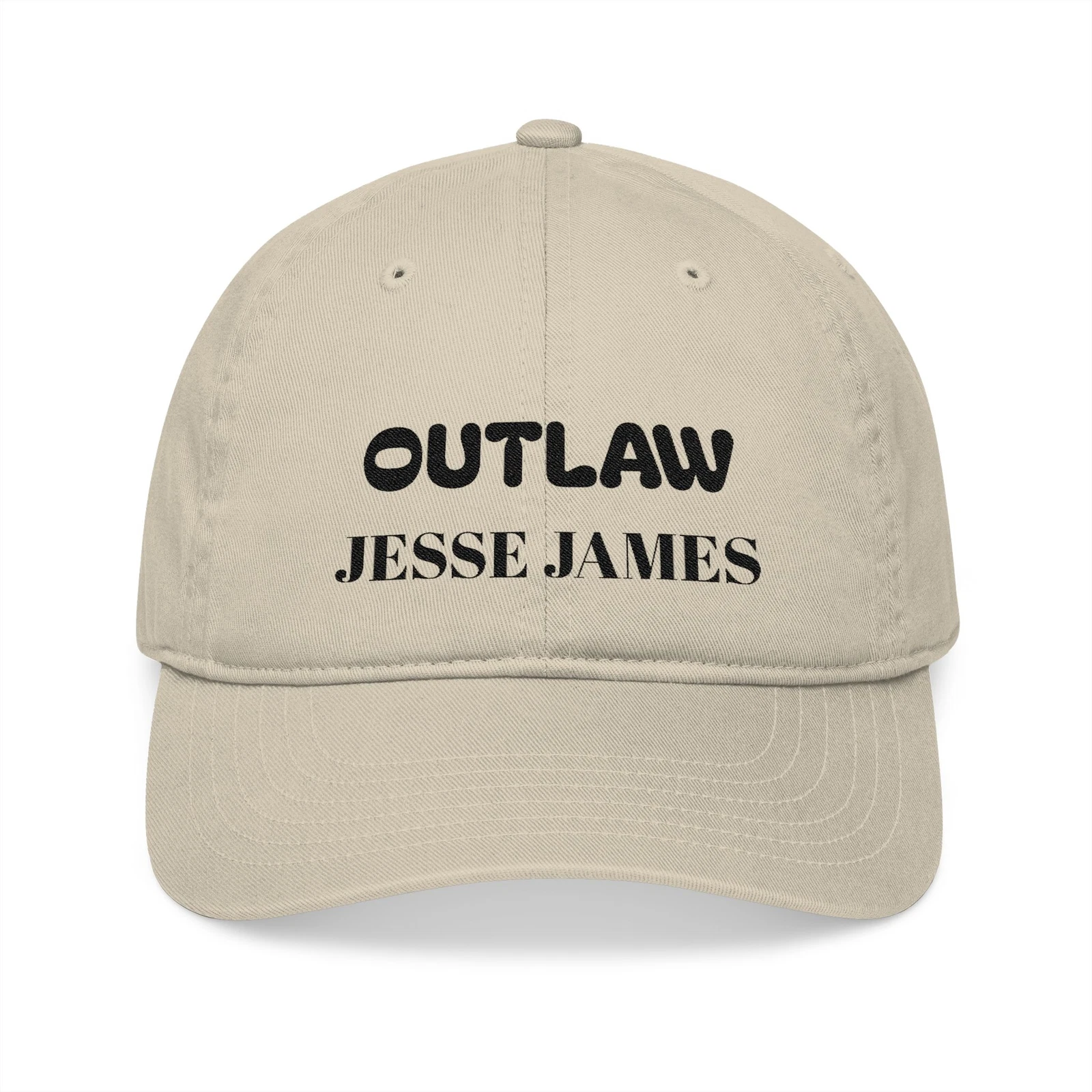 Outlaw Jesse James Embroidered Organic Baseball Cap Old West Cowboy Hat