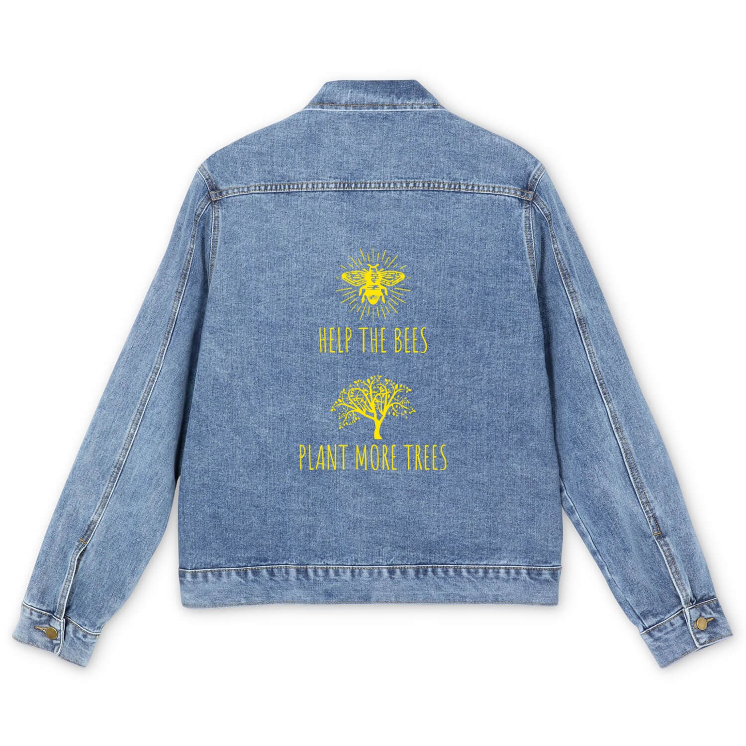 Bees Help Plant Trees Men's Denim Jackets