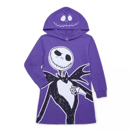 Nightmare Before Christmas Halloween Cosplay Hoodie Dress, Purple Size