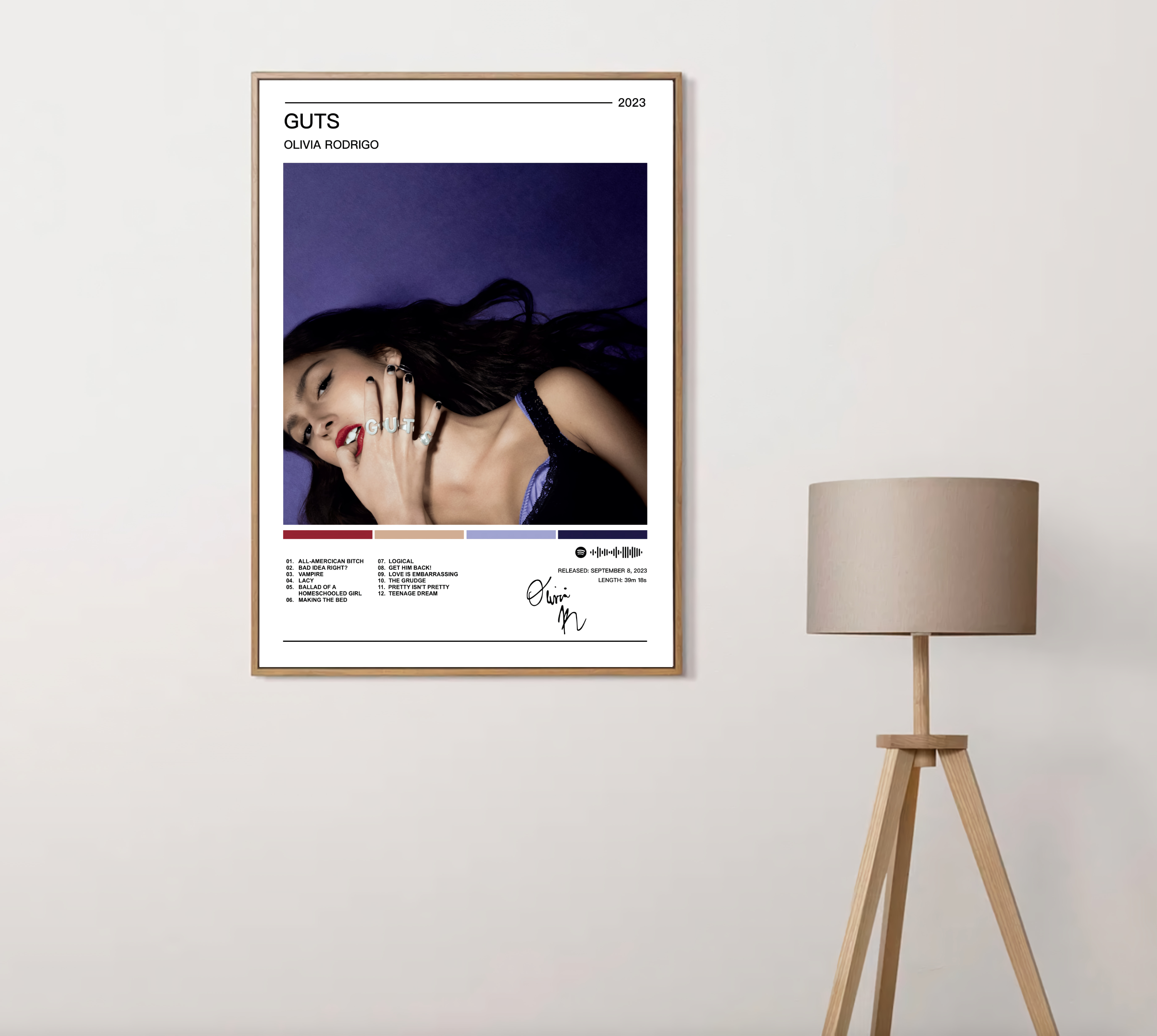 Olivia Rodrigo Guts Album Cover Print, Olivia Rodrigo Poster