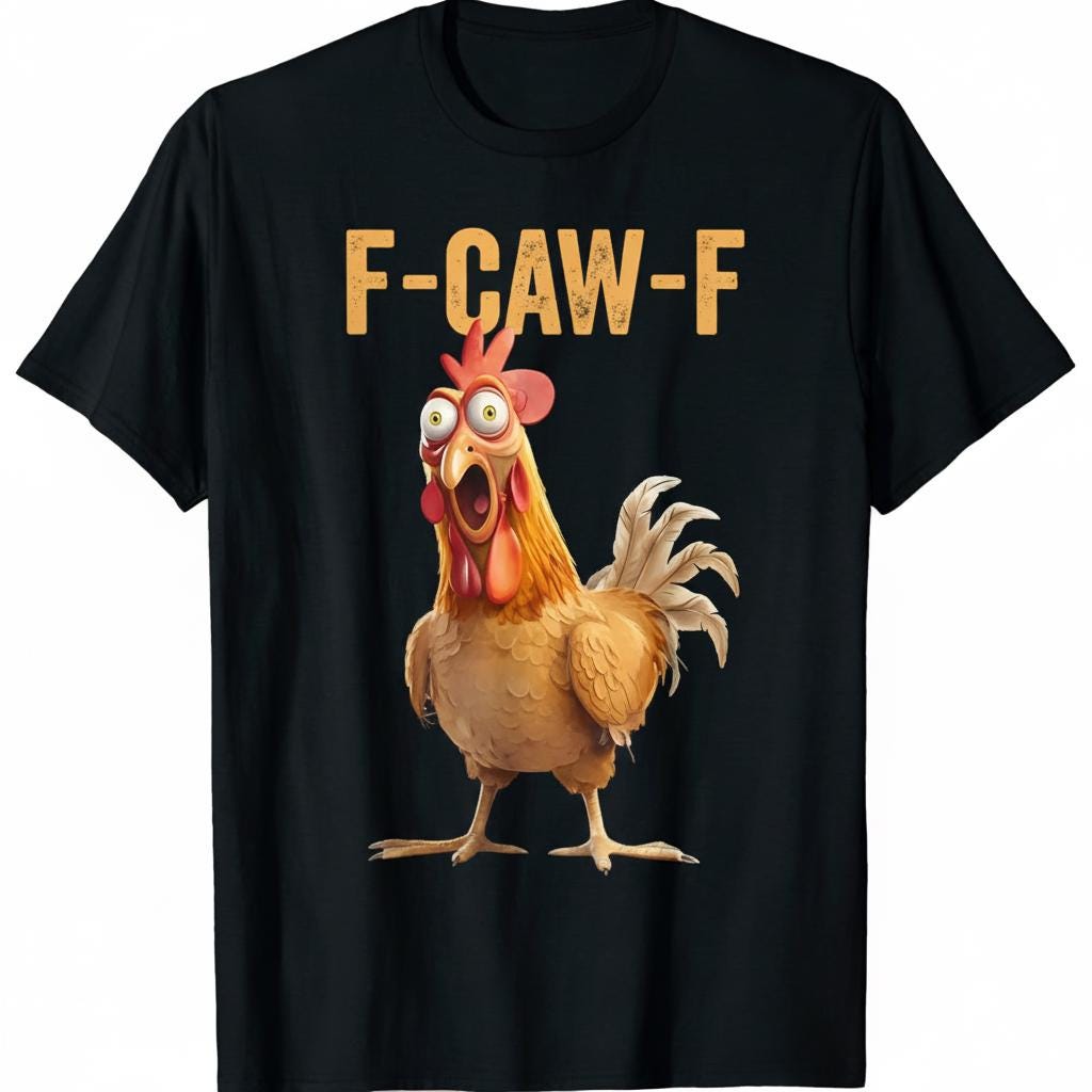 Funny Rooster Meme T-Shirt, F-Caw-F Raven Crow Tee, Sassy Bird Lover Shirt, Moonlit Raven Graphic Top, Nature Inspired Autumn Tee