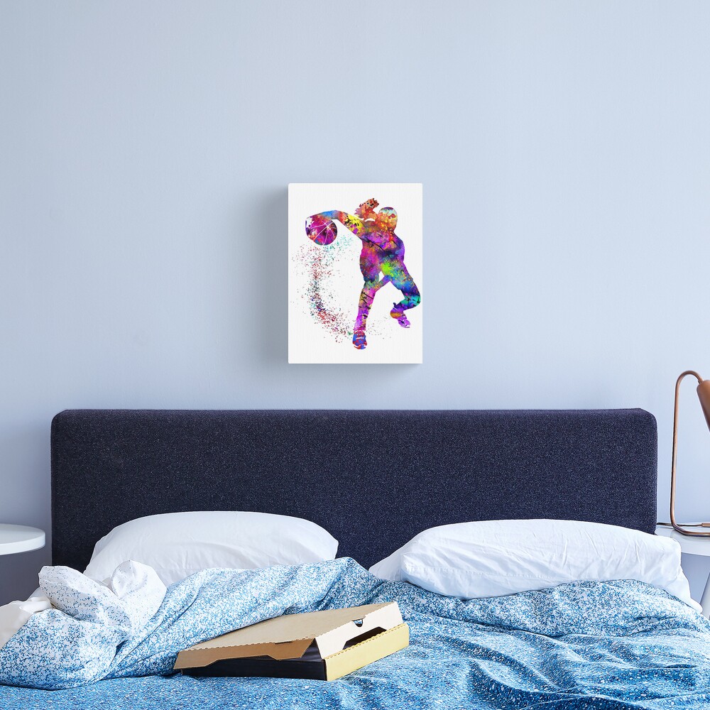 Basketball girl, watercolor basketball girl Canvas