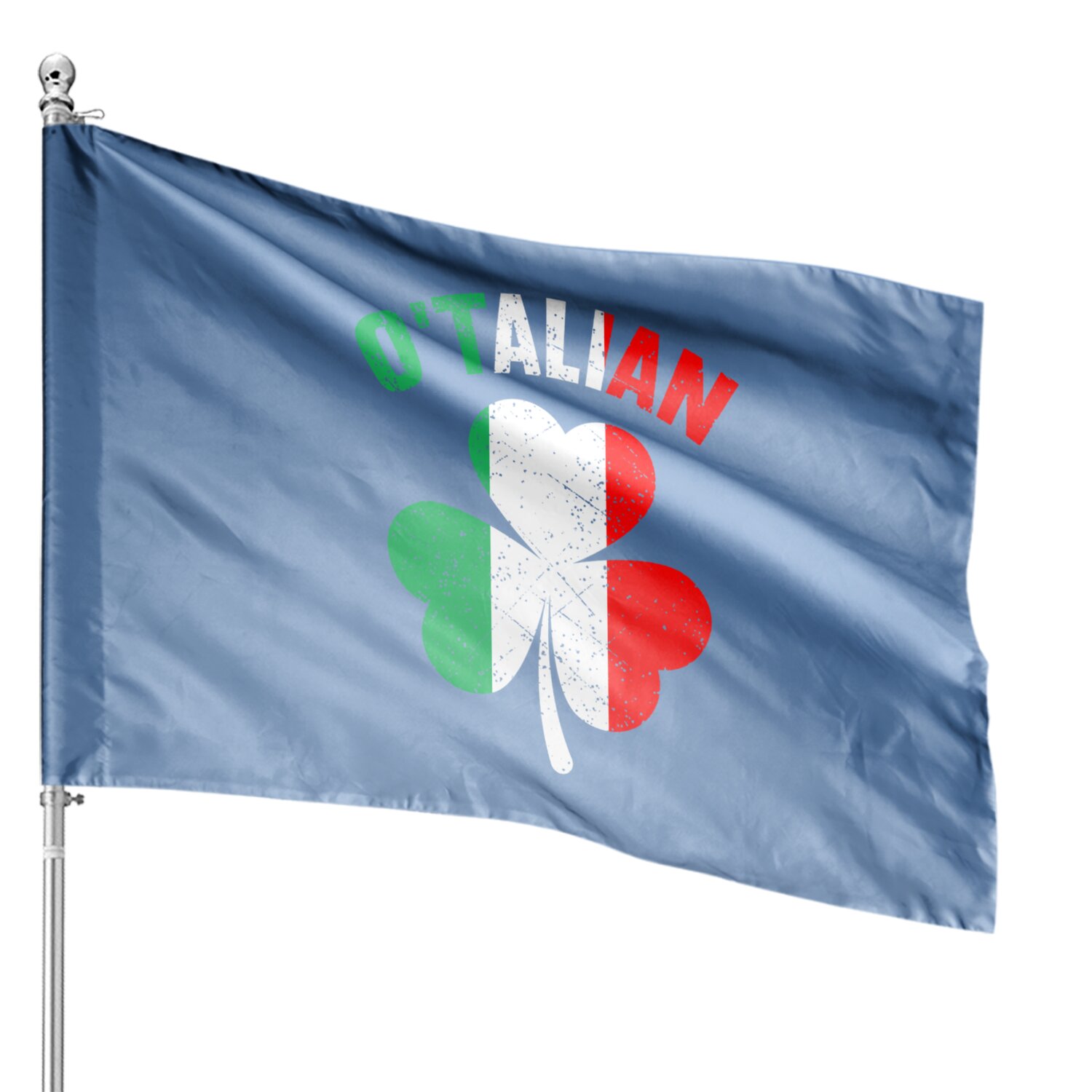 O'Talian Italian Irish Shamrock House Flags