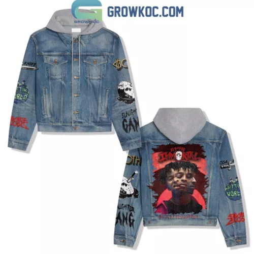 21 Savage Immortal Lock The Door Hooded Denim Jacket