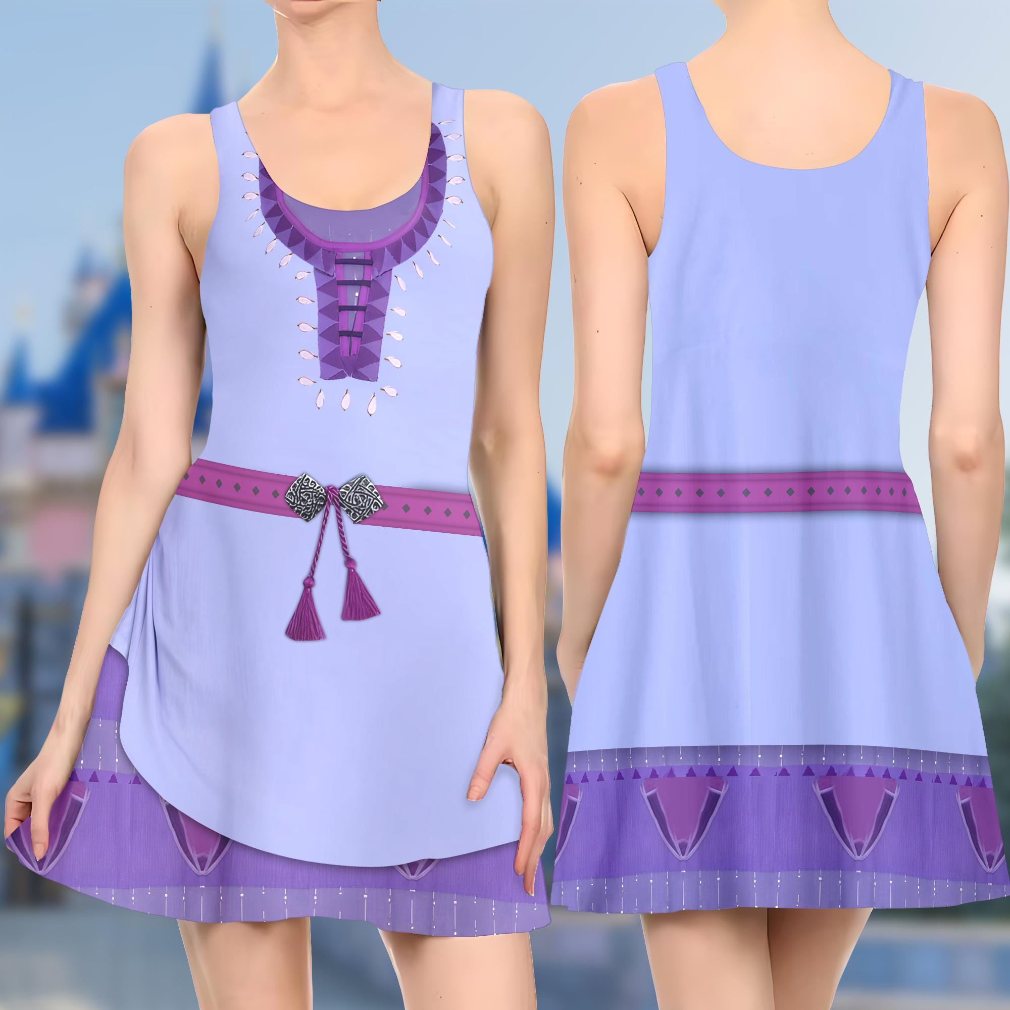 Asha Inspired Wish 3D Costume Cosplay Skater Dress , Wish Movie Dress, Asha Wisht Mom Daughter Dress, Asha Dress, Wish Dress Gift