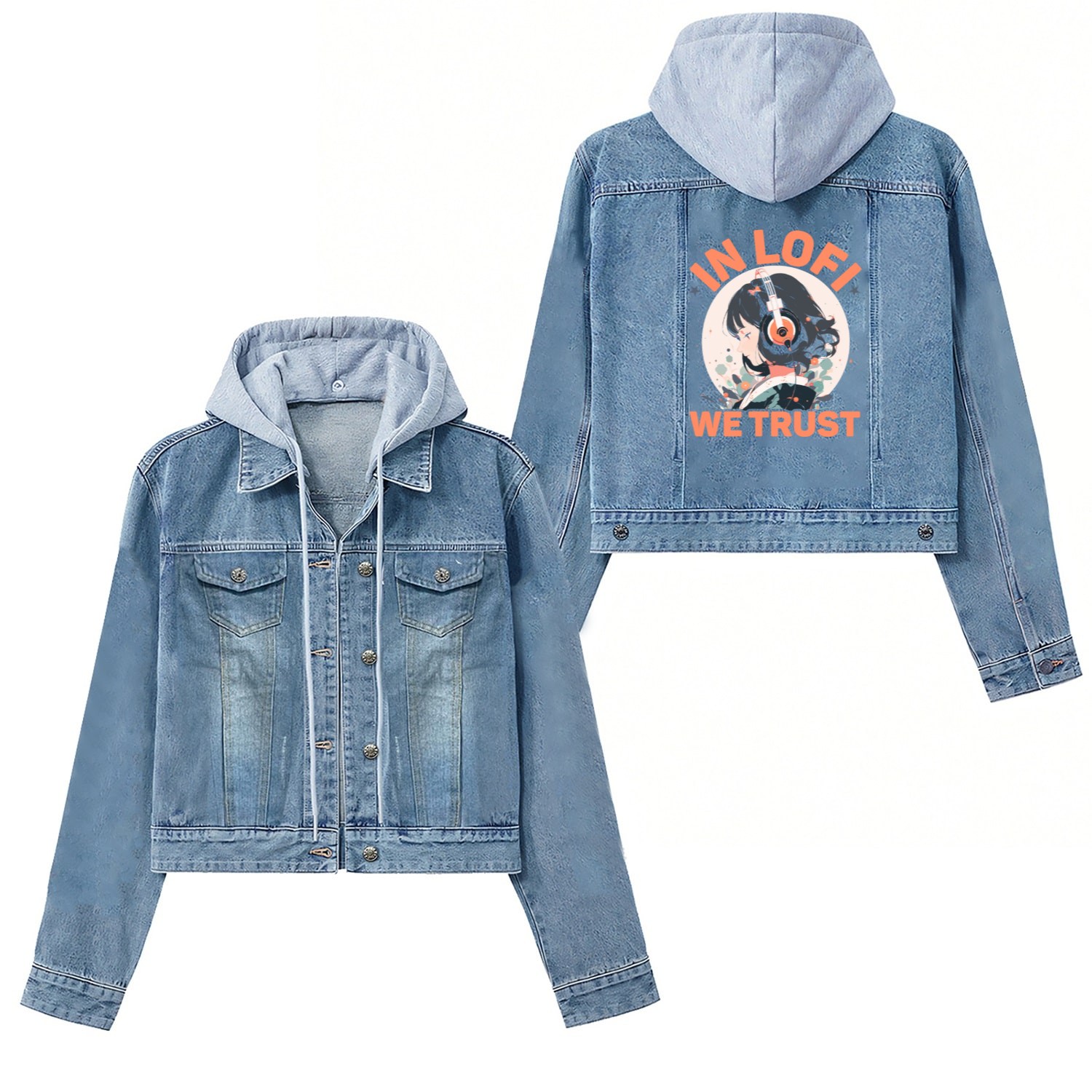 Lofi Music Lover Low Fidelity Japanese Aesthetic Women's Denim Jackets