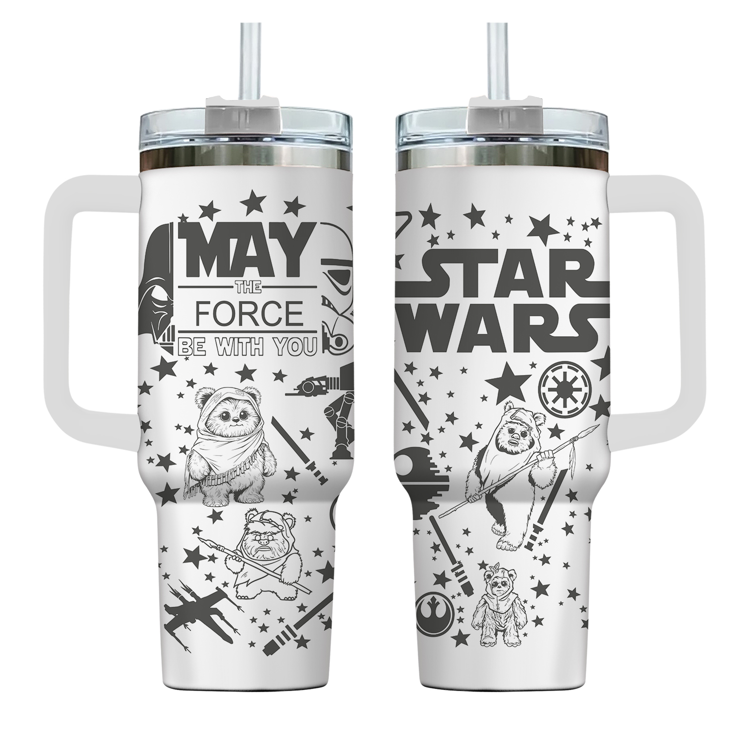 Starwars Ewok Edition Engraved 40 oz Tumbler with Handle