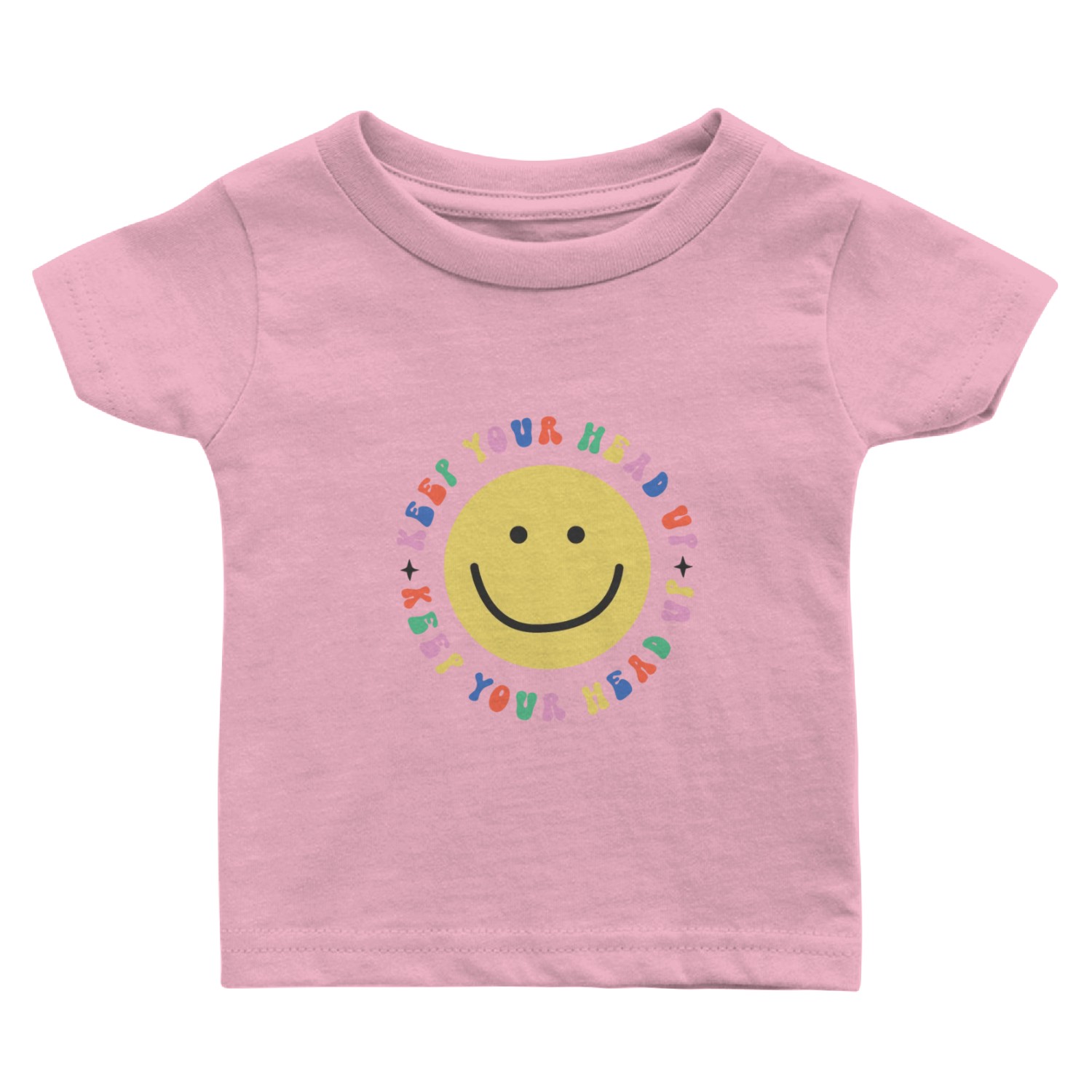 Keep your head up, Retro Groovy stickers Baby T Shirts