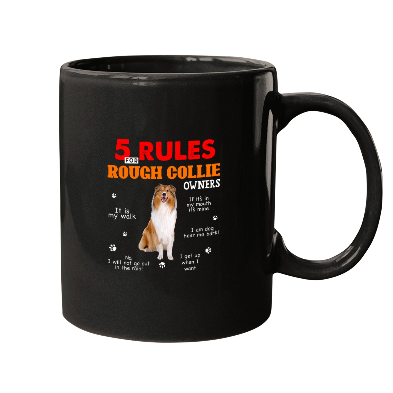 5 Rules For Rough Collie Owners Mugs