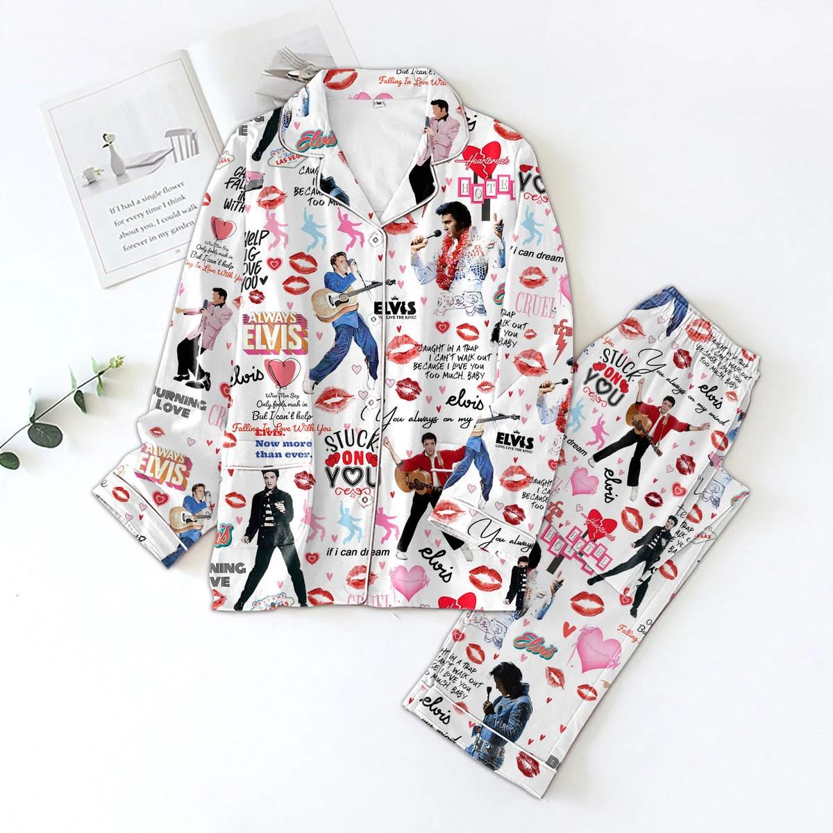Elvis Presley Matching Pajamas Set, Elvis Presley Pajamas Set, Rock And Roll Pajamas Set, Elvis Presley Pajamas For Party, Gift For Fan