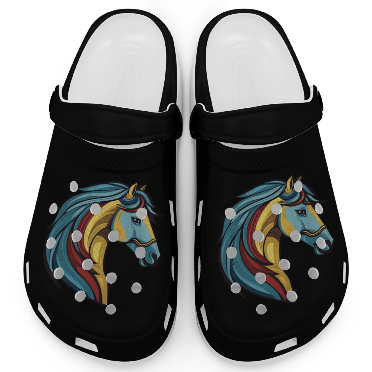 Colourful Horse Head Clogs