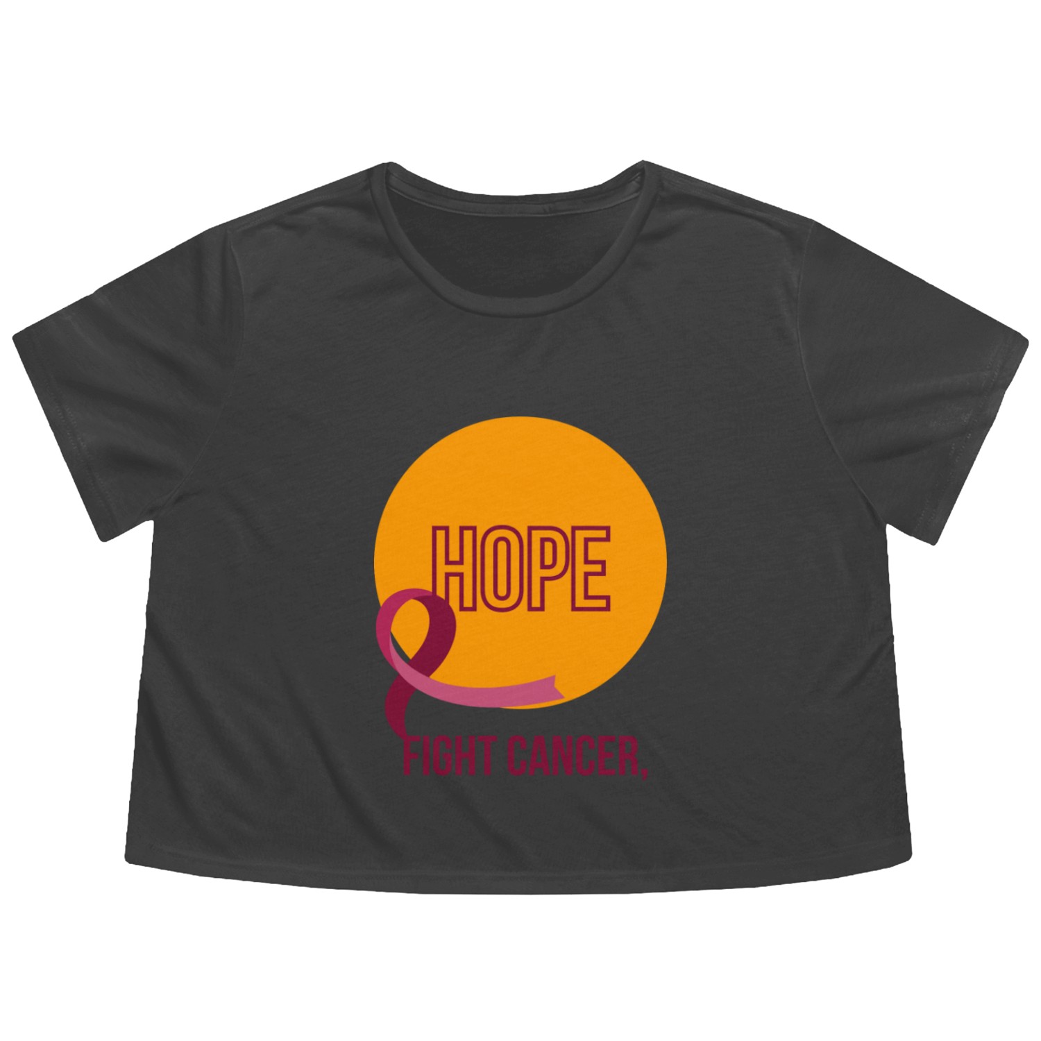 Hope and Fight Against Cancer Flowy Cropped Tees