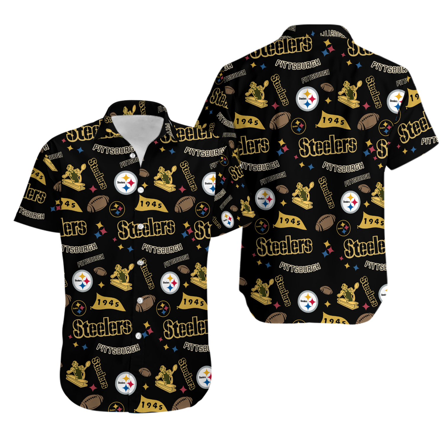 Pittsburgh Steeler Hawaiian Shirt, Football Hawaiian Shirt