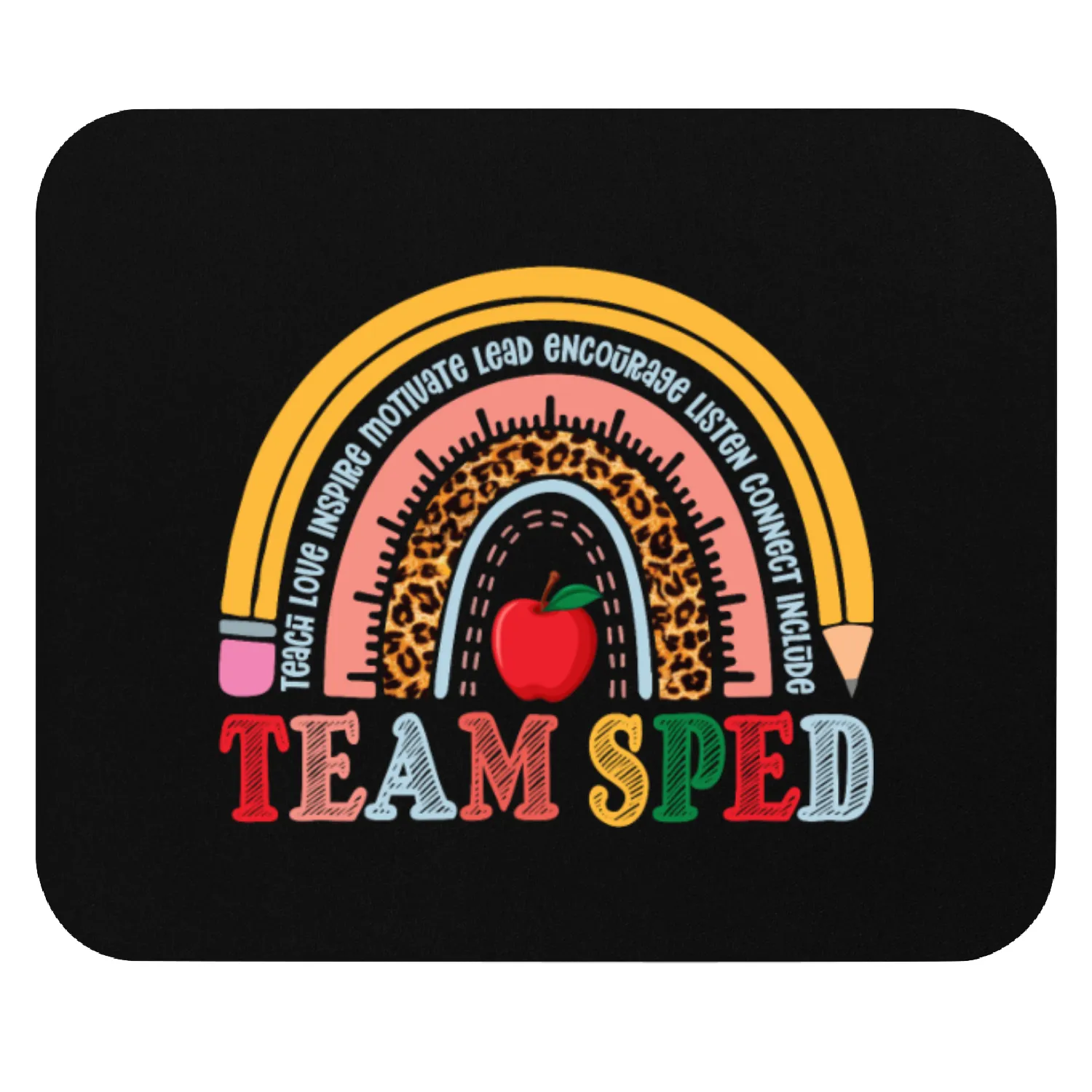 Team SPED Teacher Rainbow Mouse Pads