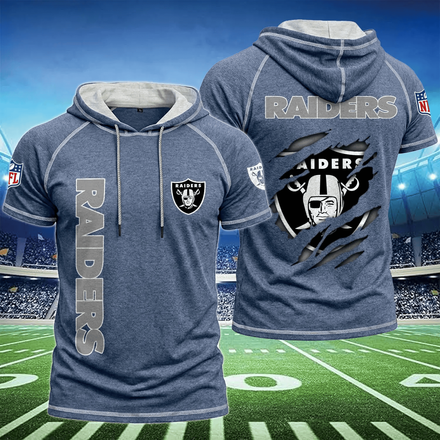 Las Vegas Raiders Men's Hooded Short-Sleeve T-Shirt