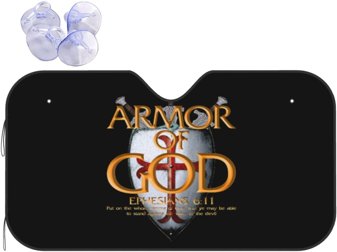 Armor of God Christian Bible Verse Religious Car Windshield Sun Shade Durable Visor