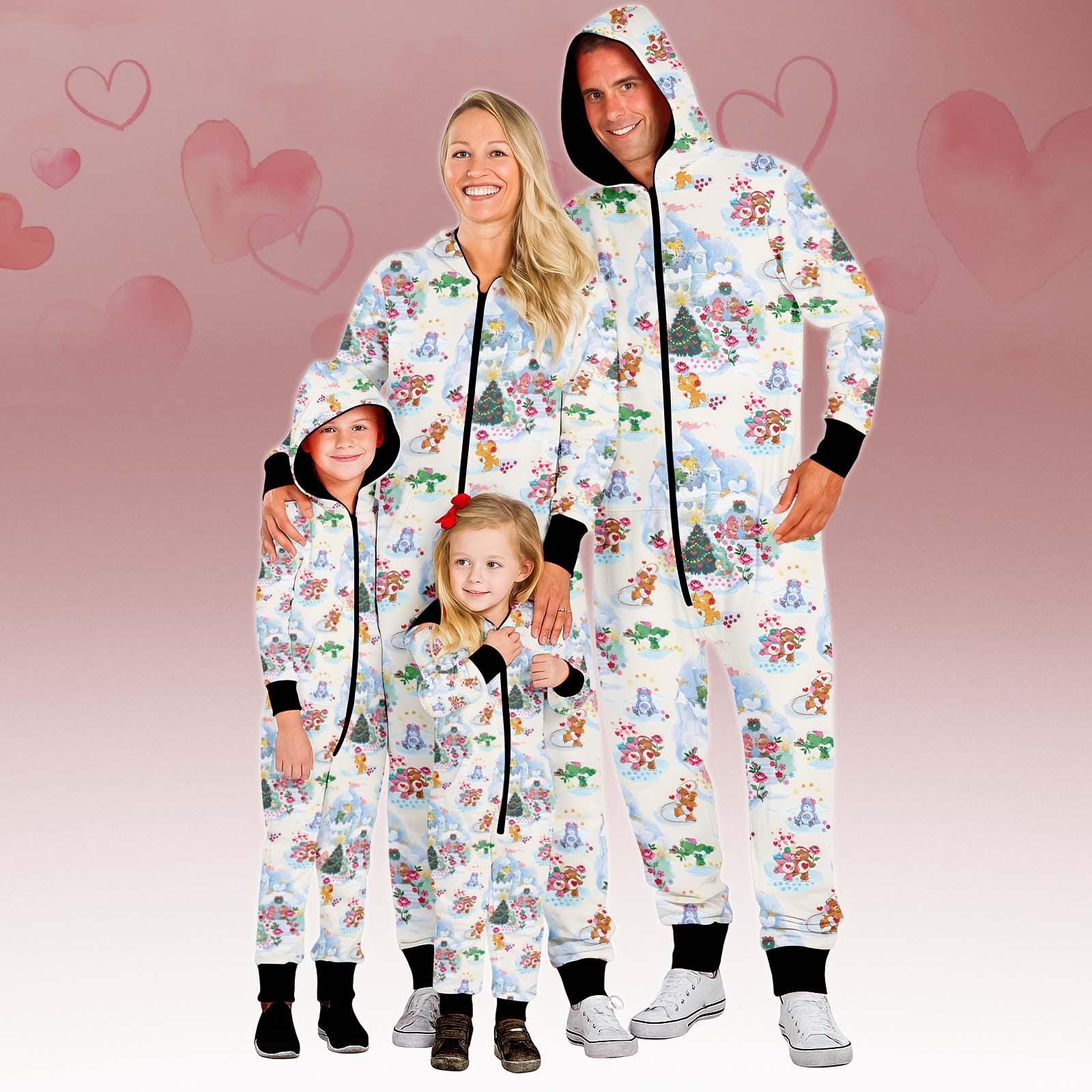 Christmas Family Jumpsuit, Bear Onesie Pajamas, Holiday Bear Fleece Jumpsuit, Family One-piece Pajama, Family Onesie, Gift For Kids