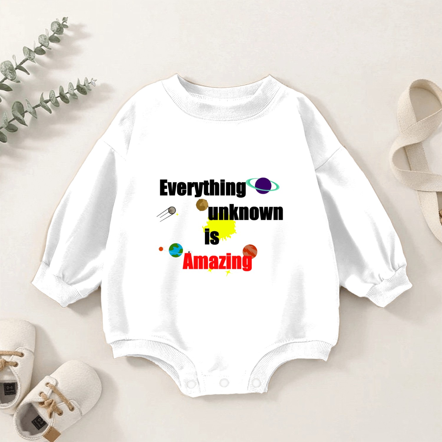 Everything unknown is amazing Baby Romper Sweatshirts